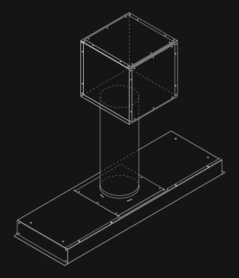 Digestor podskrinkový Micra Black External - Čierna - technický výkres