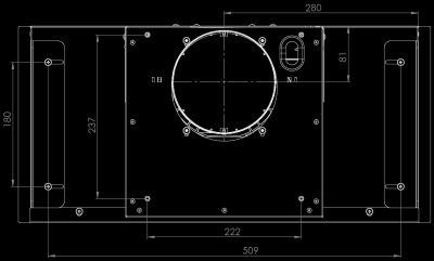Digestor podskrinkový Micra Space Black Matt - Čierna matná - technický výkres 2