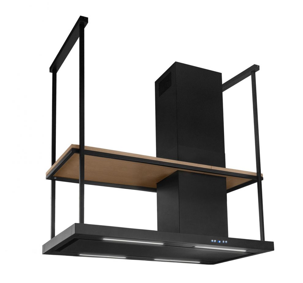 Ostrovčekový digestor Metropolis Elite Wood Black Matt - Čierna matná - foto produktu 3