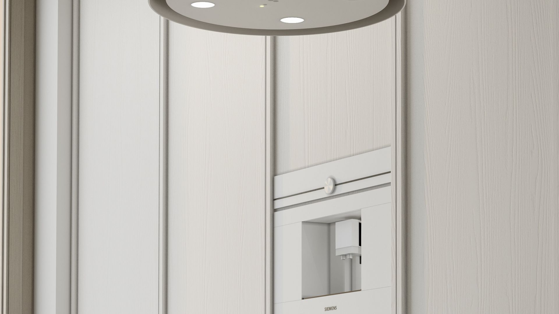 Ostrovčekový digestor Columni Stono Light Grey - Sivá - Vizualizácia 5