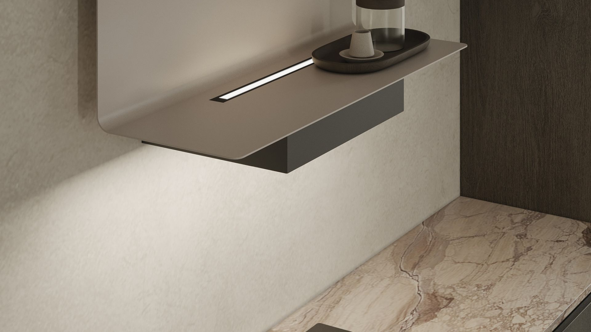 Digestor komínový C-Shelf Black-Kashmir - Čierna - Vizualizácia 3