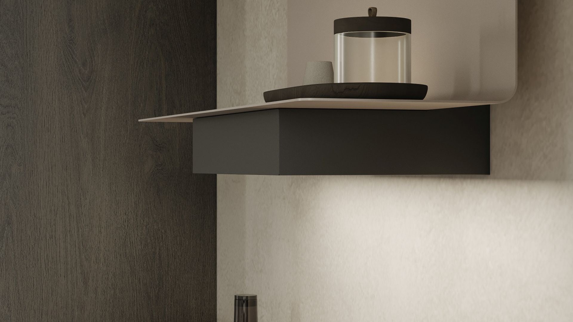 Digestor komínový C-Shelf Black-Kashmir - Čierna - Vizualizácia 9