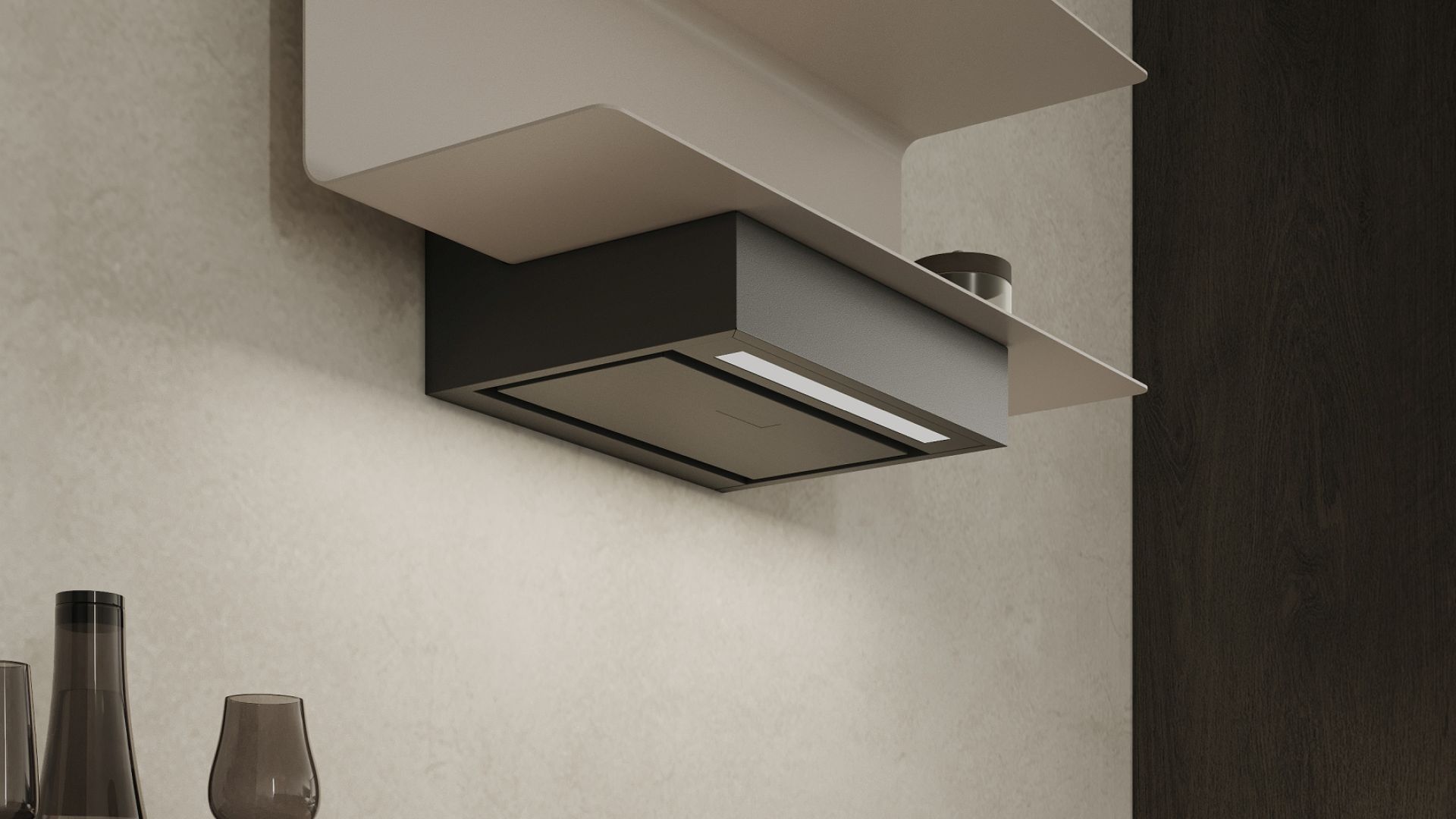 Digestor komínový C-Shelf Black-Kashmir - Čierna - Vizualizácia 4