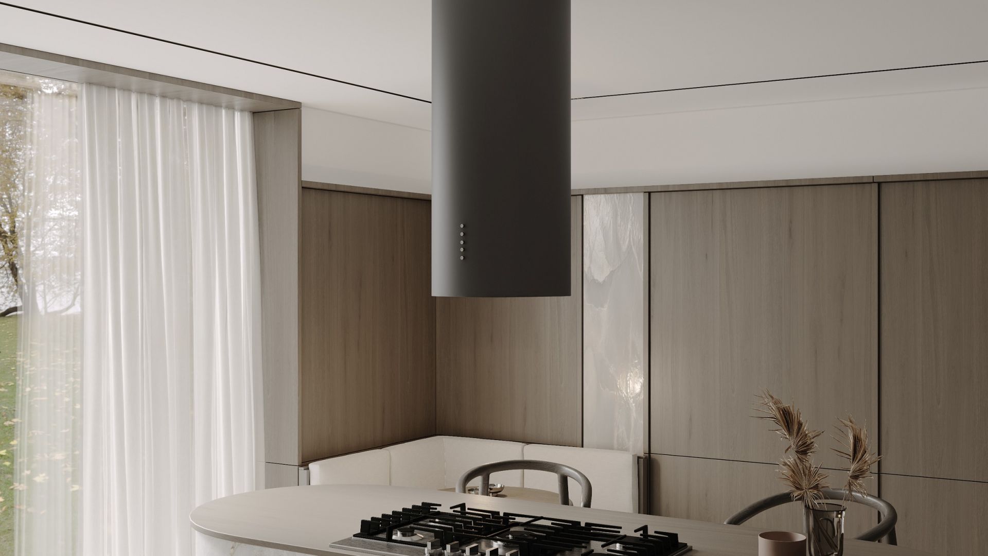 Ostrovčekový digestor Cylindro Eco Antracit - Antracite - Vizualizácia 7