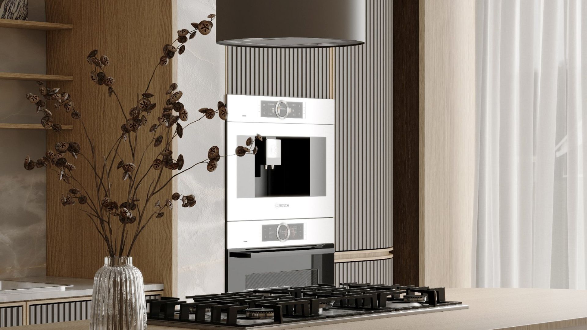 Ostrovčekový digestor Cylindro Eco Taupe - Taupe - Vizualizácia 8