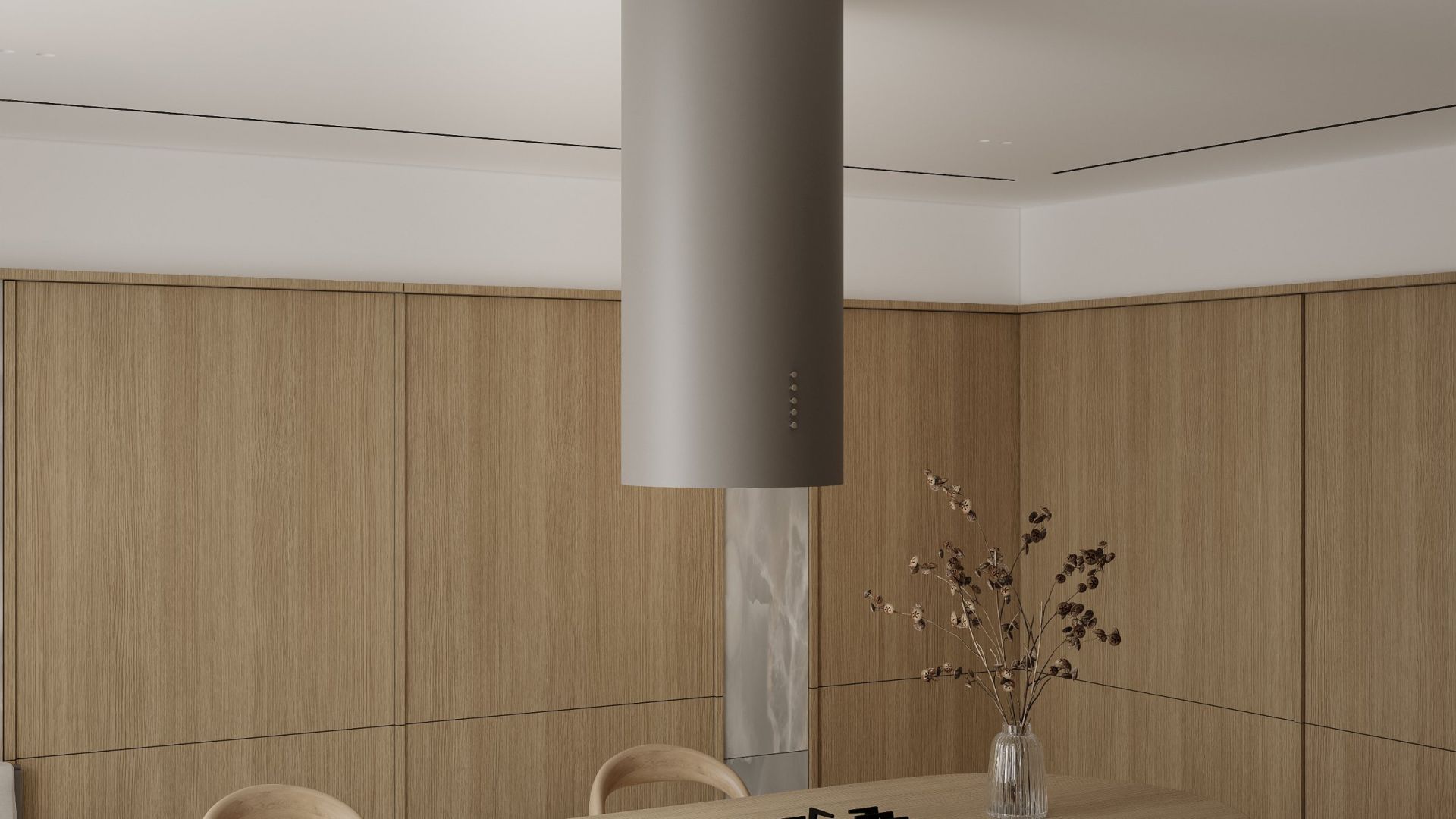 Ostrovčekový digestor Cylindro Eco Taupe - Taupe - Vizualizácia 9