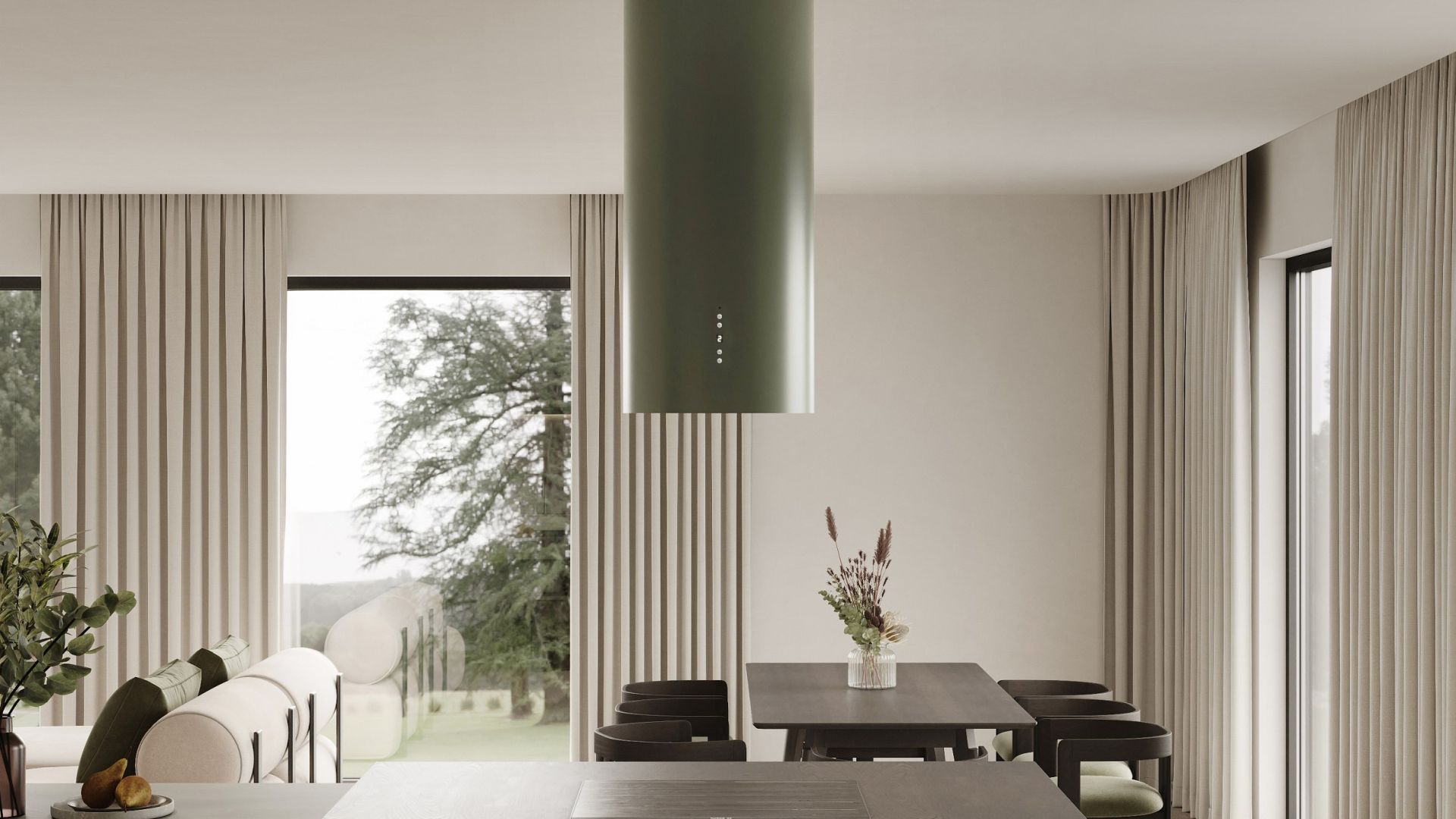 Ostrovčekový digestor Cylindro Eucalyptus - Eucalyptus - Vizualizácia 2