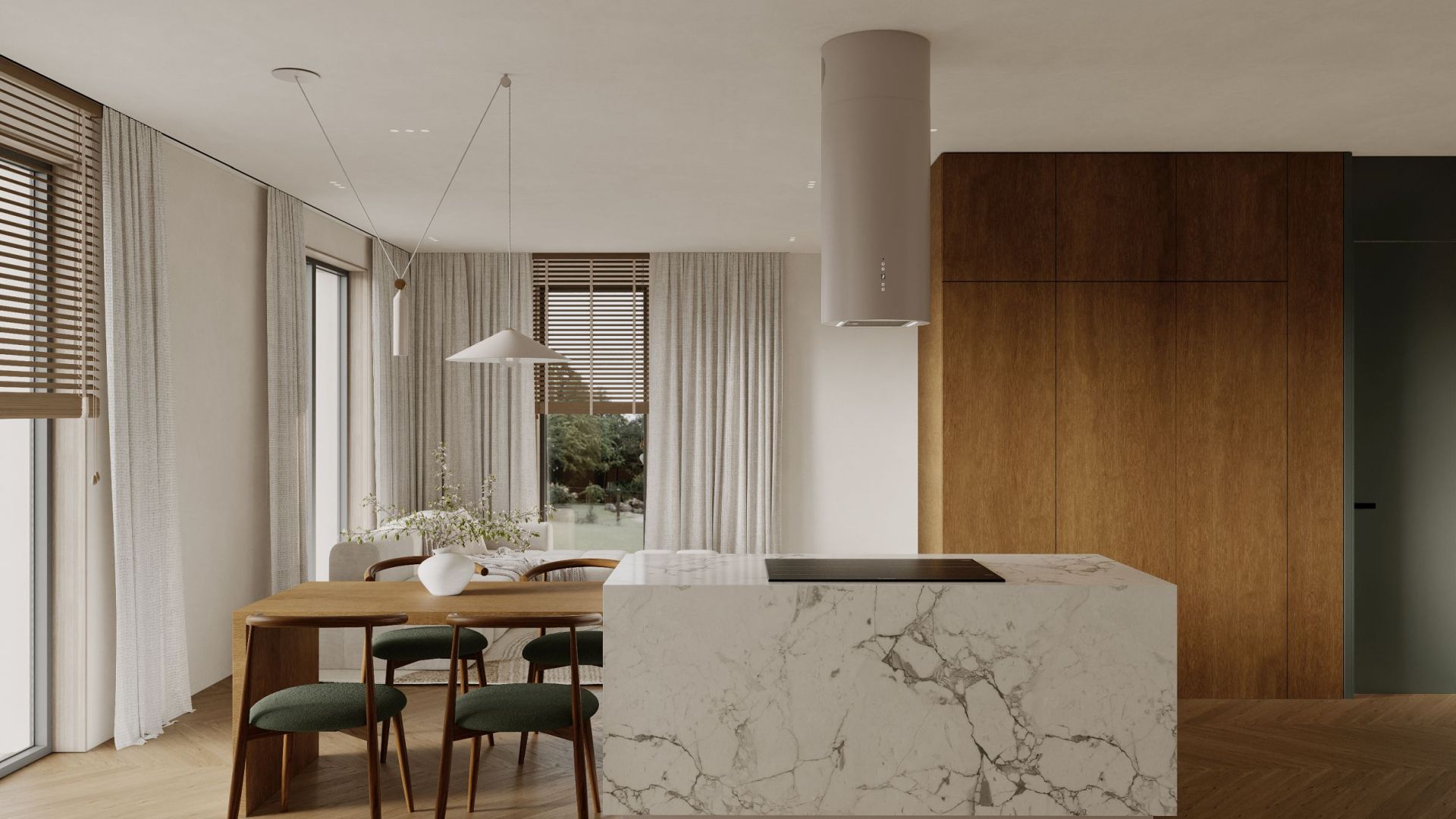 Ostrovčekový digestor Cylindro 2STRIPS Kashmir - Kashmir - Vizualizácia