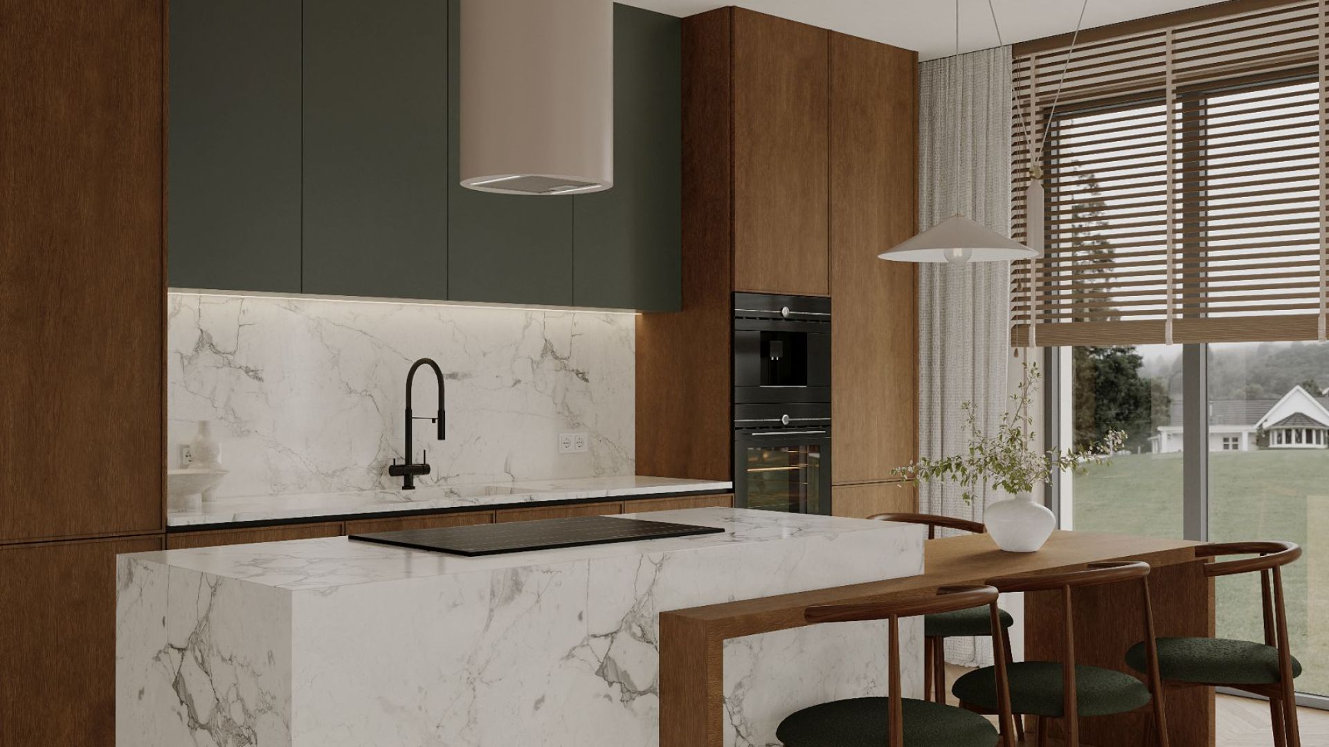 Ostrovčekový digestor Cylindro 2STRIPS Kashmir - Kashmir - Vizualizácia 2