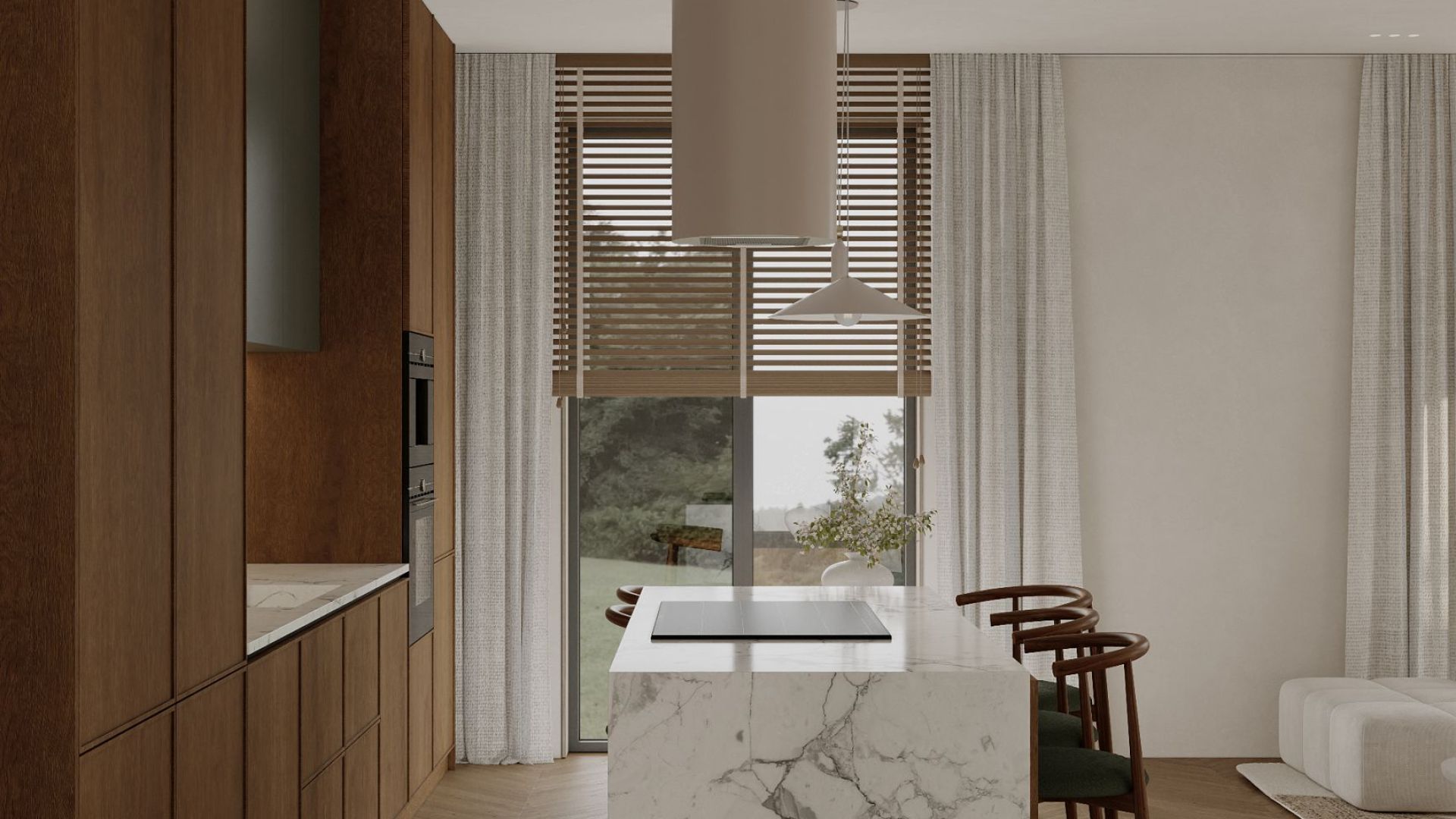 Ostrovčekový digestor Cylindro 2STRIPS Kashmir - Kashmir - Vizualizácia 3