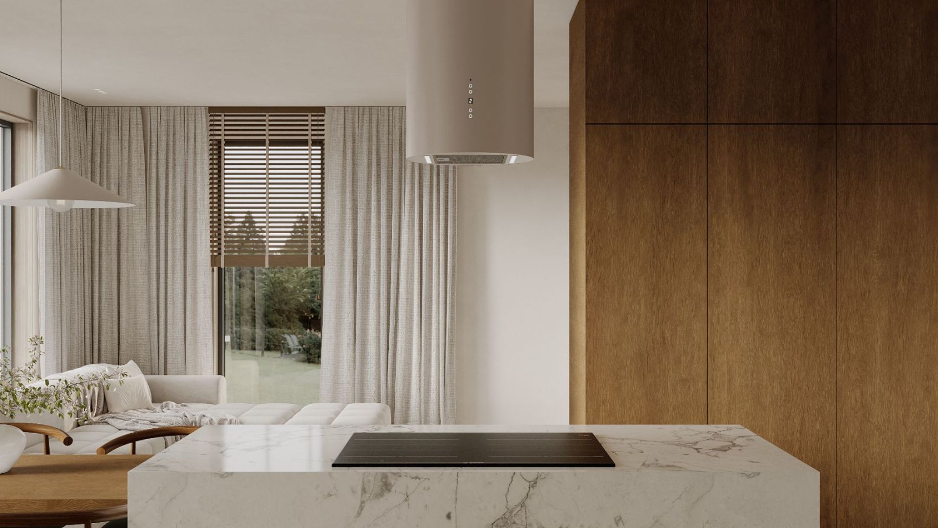 Ostrovčekový digestor Cylindro 2STRIPS Kashmir - Kashmir - Vizualizácia 8