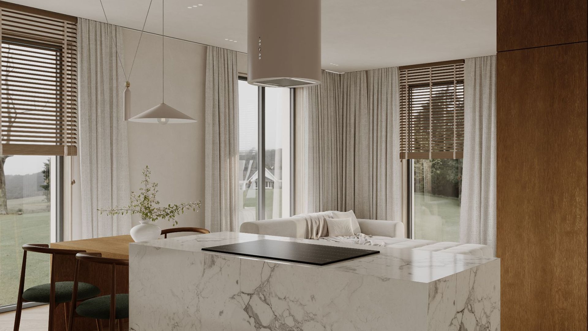 Ostrovčekový digestor Cylindro 2STRIPS Kashmir - Kashmir - Vizualizácia 9