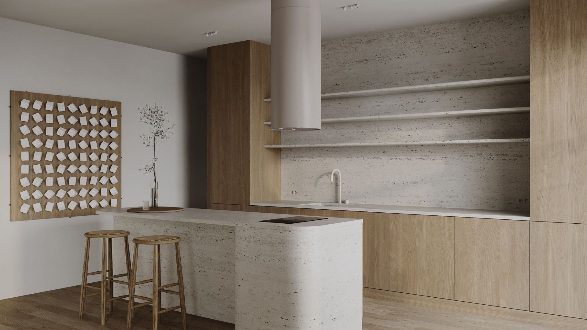 Ostrovčekový digestor Tubo Kashmir Gesture Control - Kashmir - Vizualizácia 3