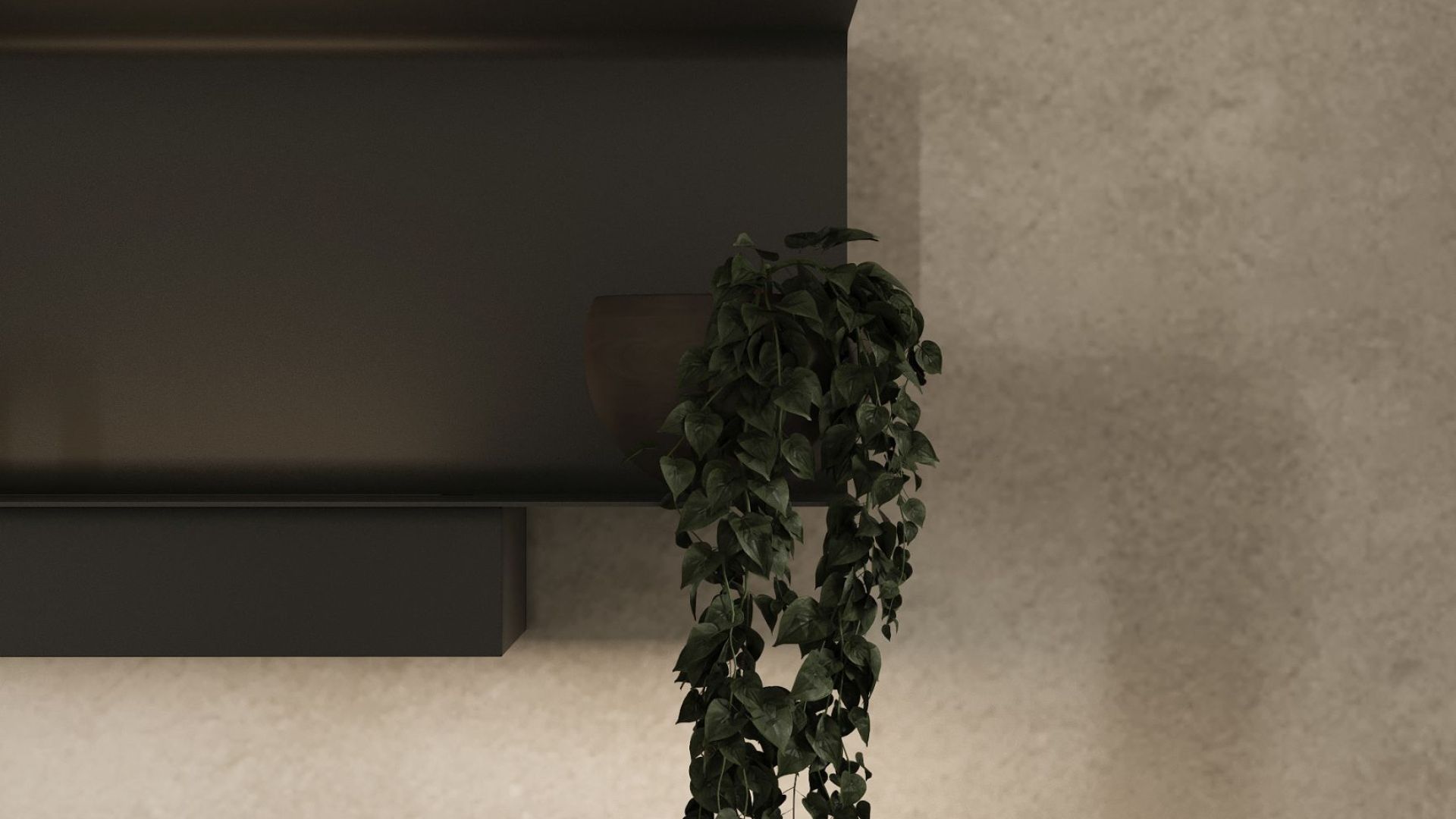 Digestor komínový C-Shelf Black-Black - Čierna matná - Vizualizácia 5