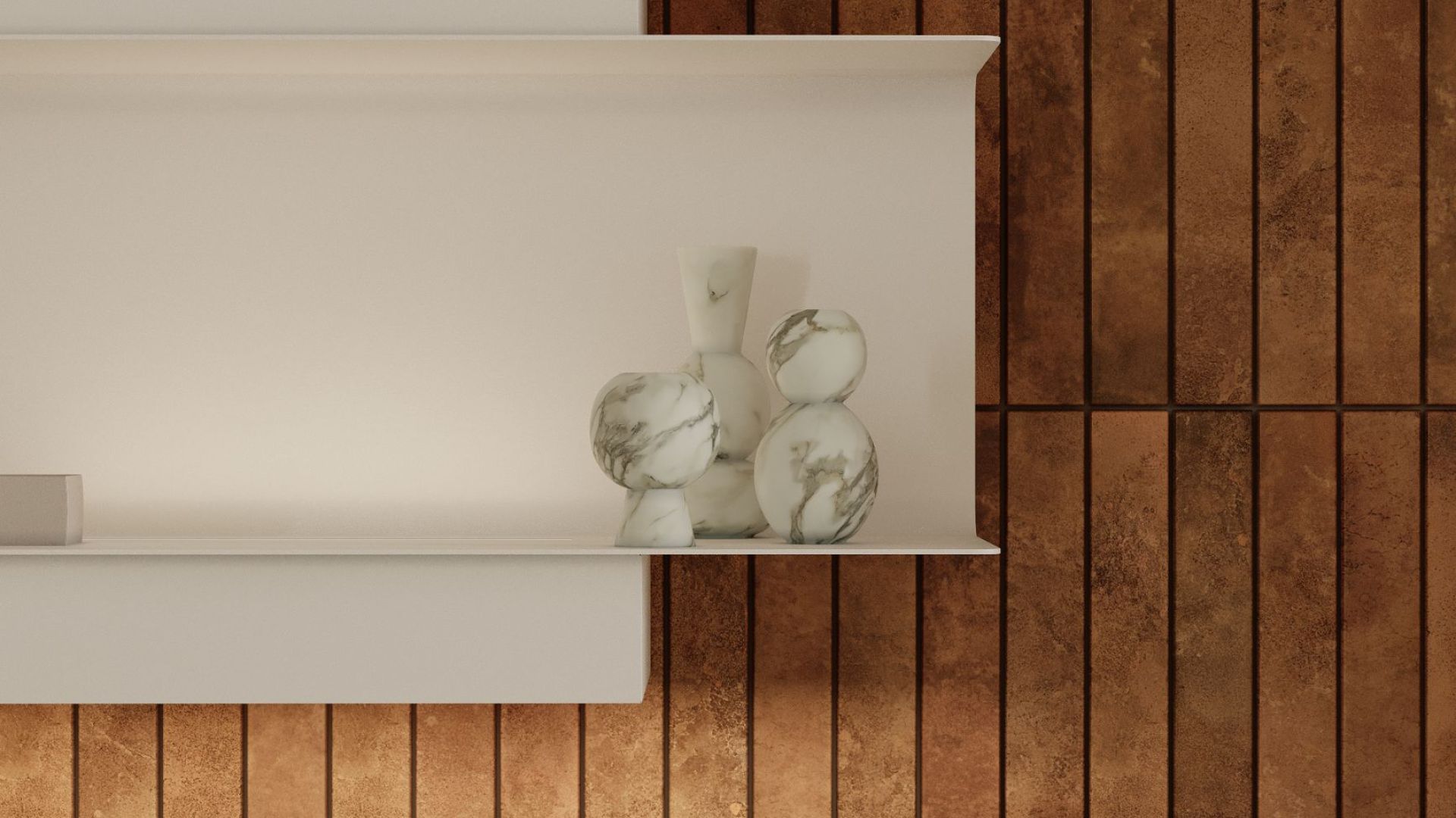 Digestor komínový C-Shelf White-White - Biela matná - Vizualizácia 4