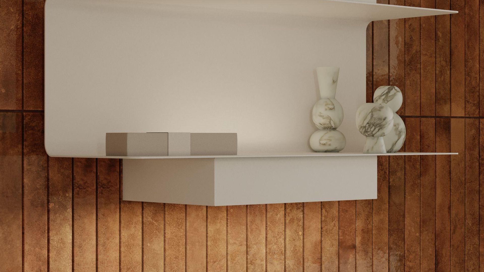 Digestor komínový C-Shelf White-White - Biela matná - Vizualizácia 8