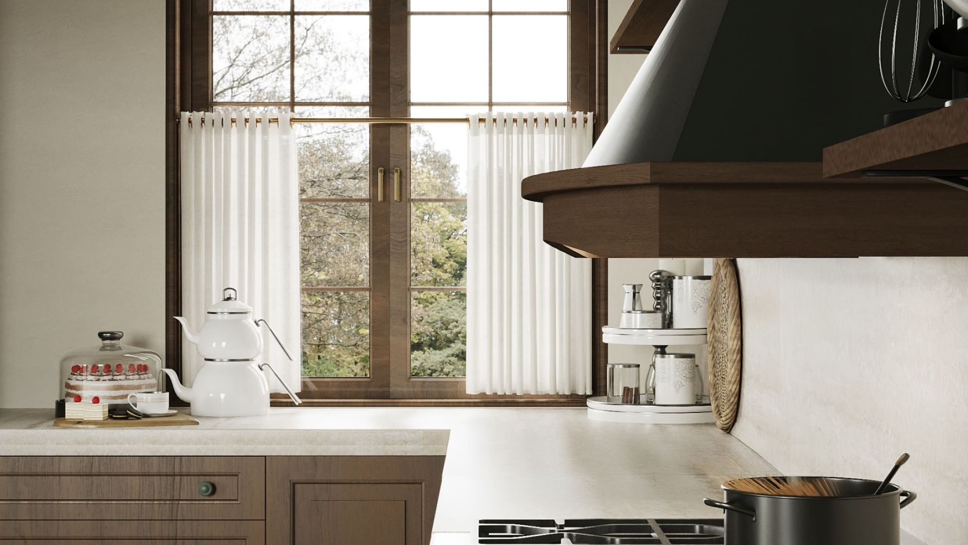 Rustikálny digestor Rustikálny digestor Rustic Black Matt Gesture Control - Čierna matná - Vizualizácia 5