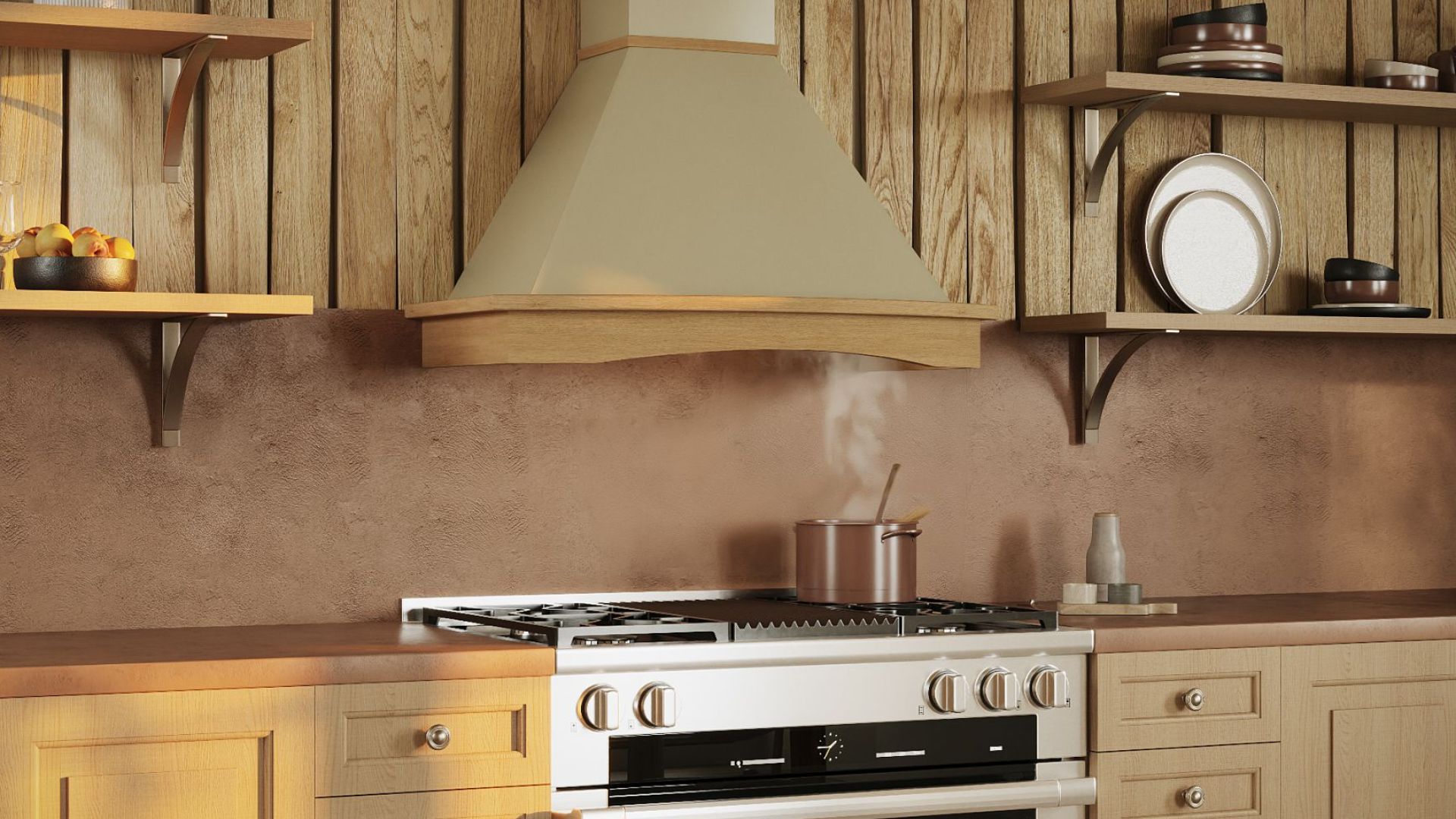 Rustikálny digestor Rustic Ecru Gesture Control - Ecru - Vizualizácia 2