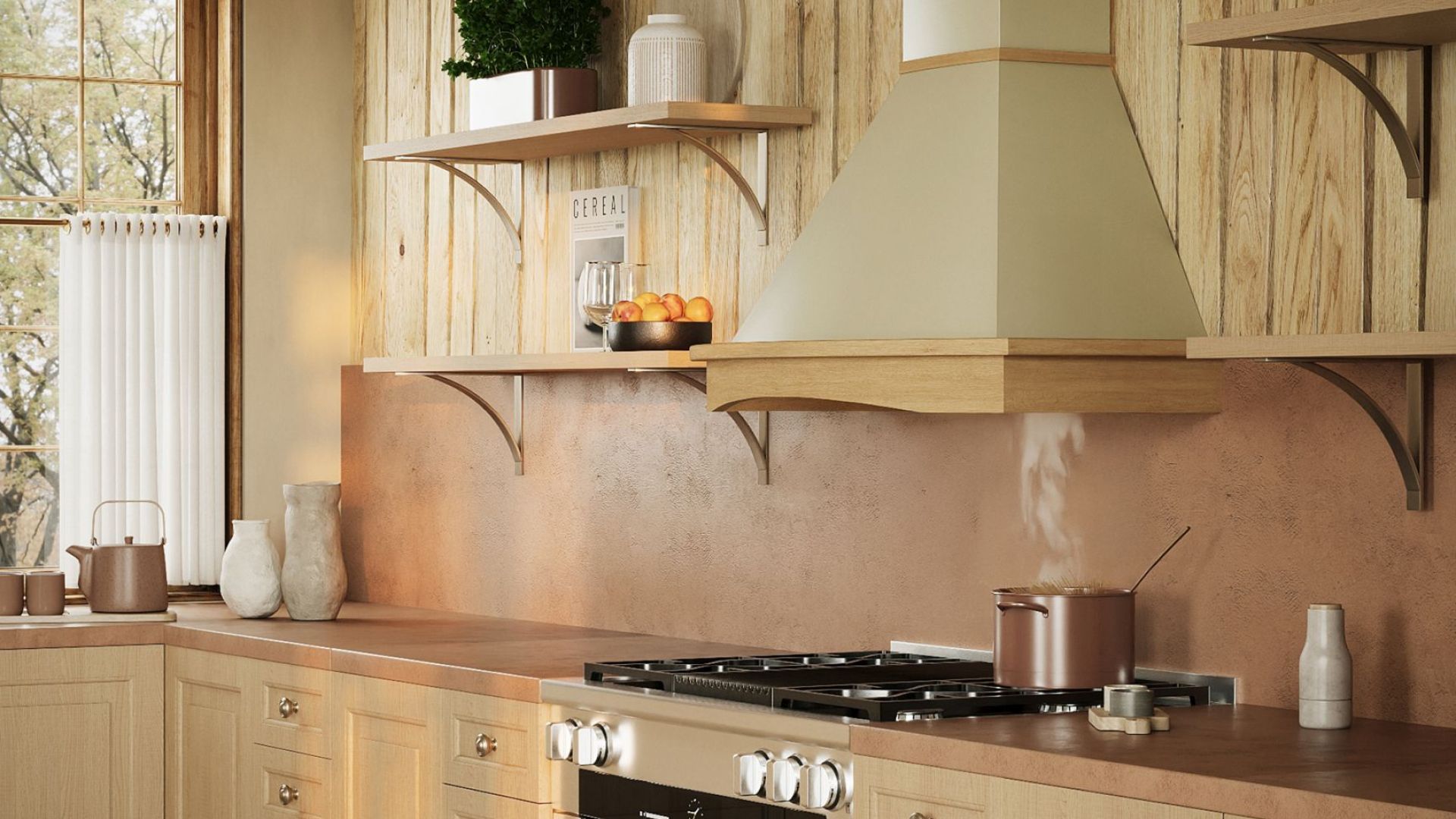 Rustikálny digestor Rustic Ecru Gesture Control - Ecru - Vizualizácia 5