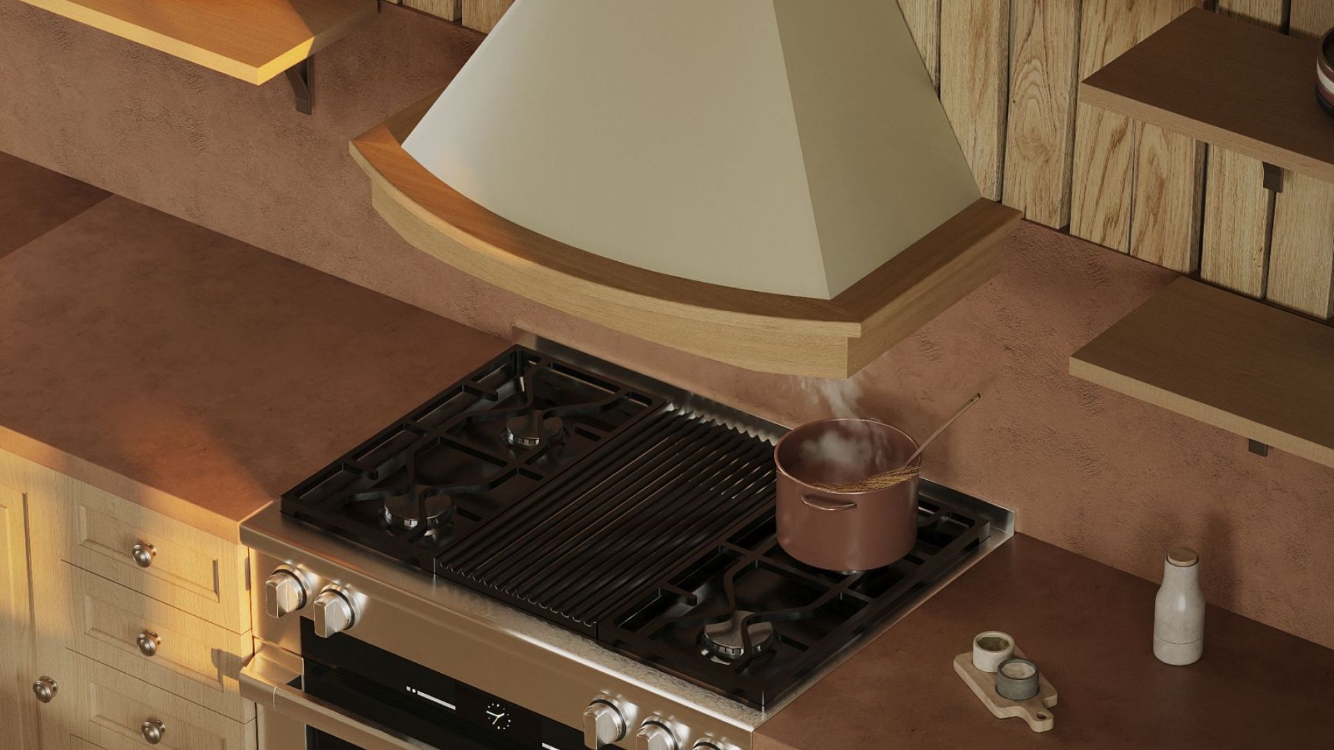 Rustikálny digestor Rustic Ecru Gesture Control - Ecru - Vizualizácia 6