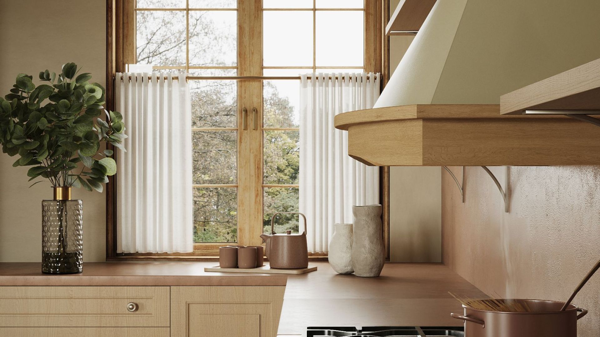 Rustikálny digestor Rustic Ecru Gesture Control - Ecru - Vizualizácia 7