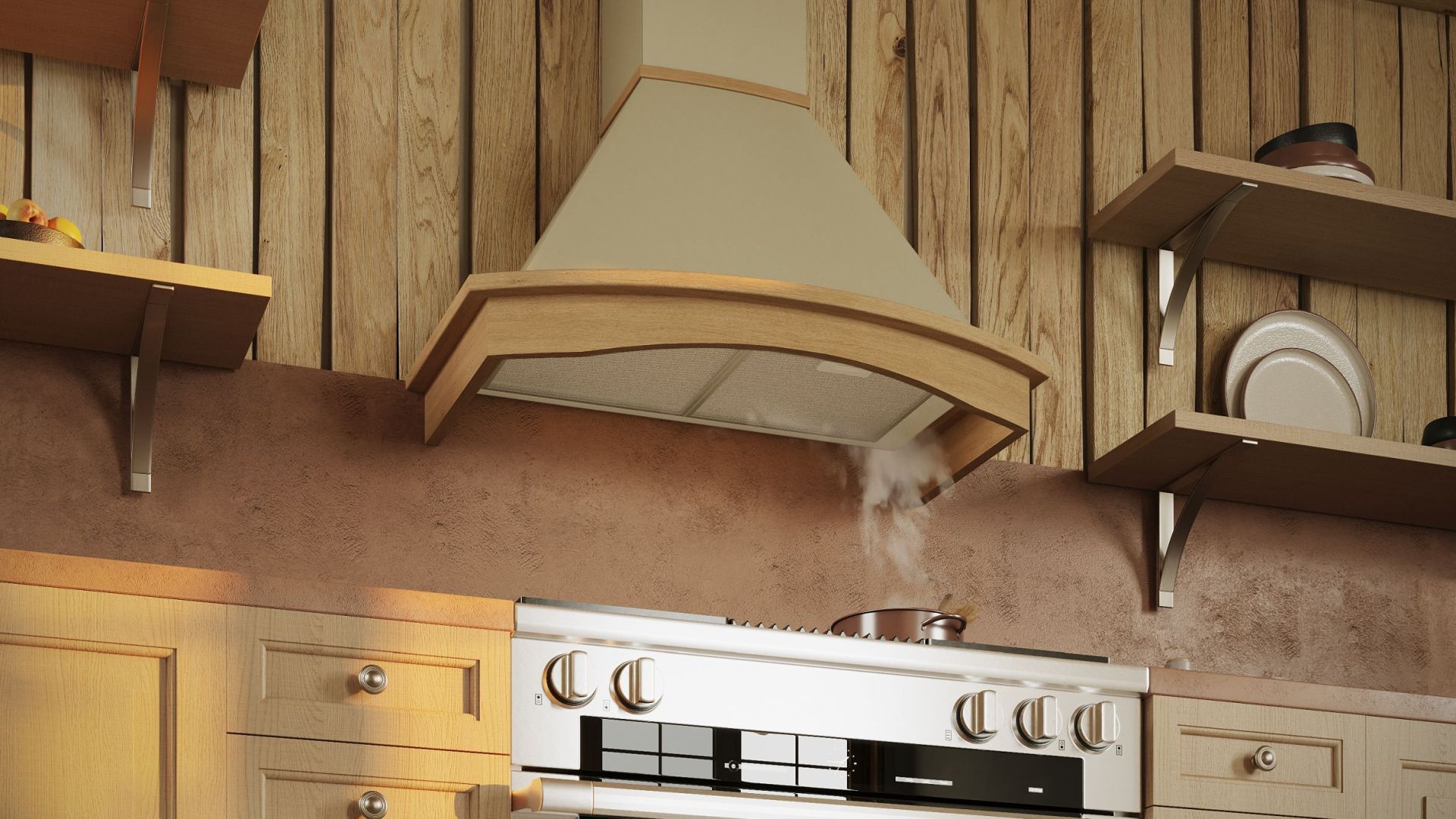 Rustikálny digestor Rustic Ecru Gesture Control - Ecru - Vizualizácia 9