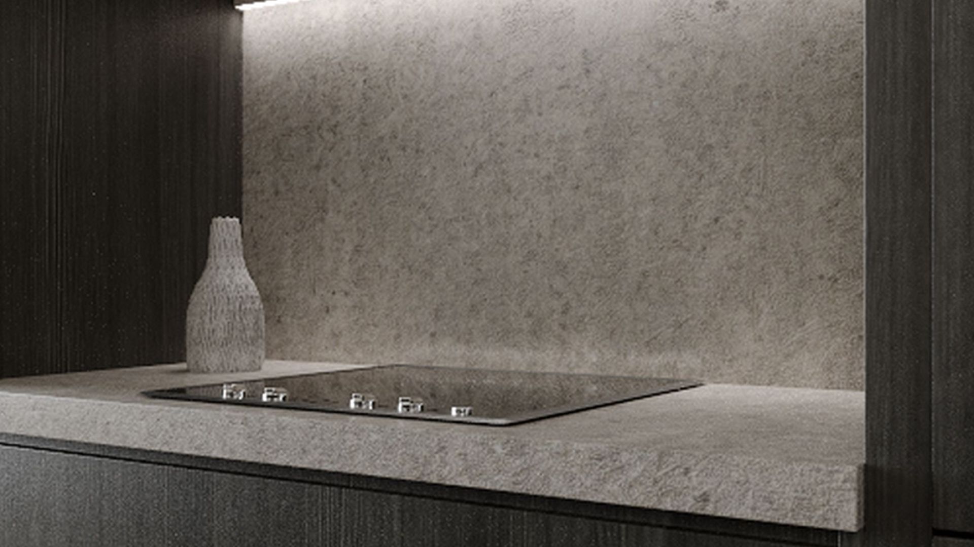 Digestor podskrinkový Lando Glass Central White - Biely - Vizualizácia