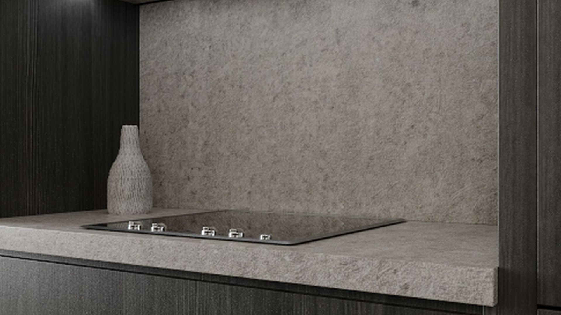 Digestor podskrinkový Lando Glass Central White - Biely - Vizualizácia 2