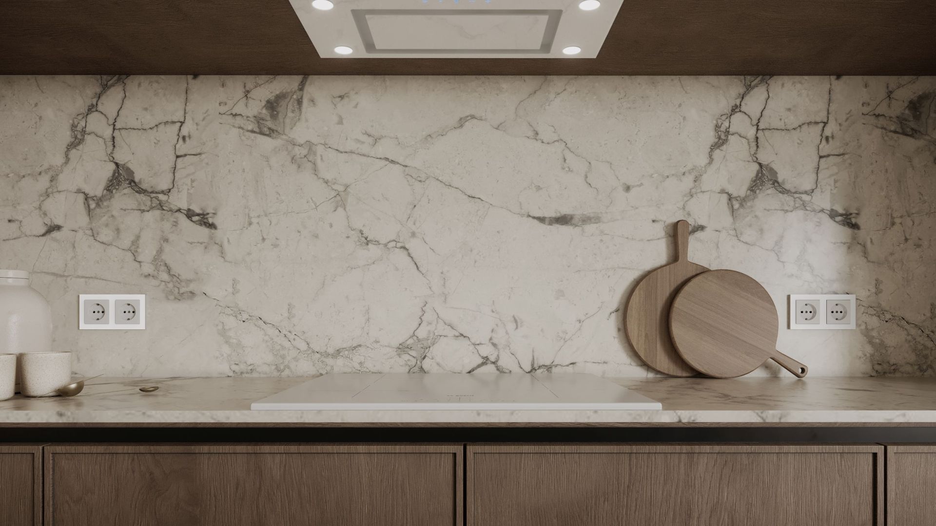 Digestor podskrinkový Marino White - Biely - Vizualizácia 3