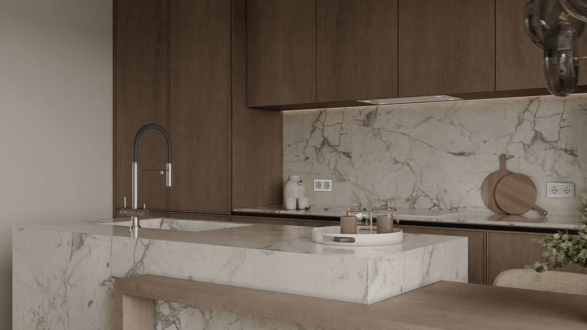 Digestor podskrinkový Marino White - Biely - Vizualizácia 4