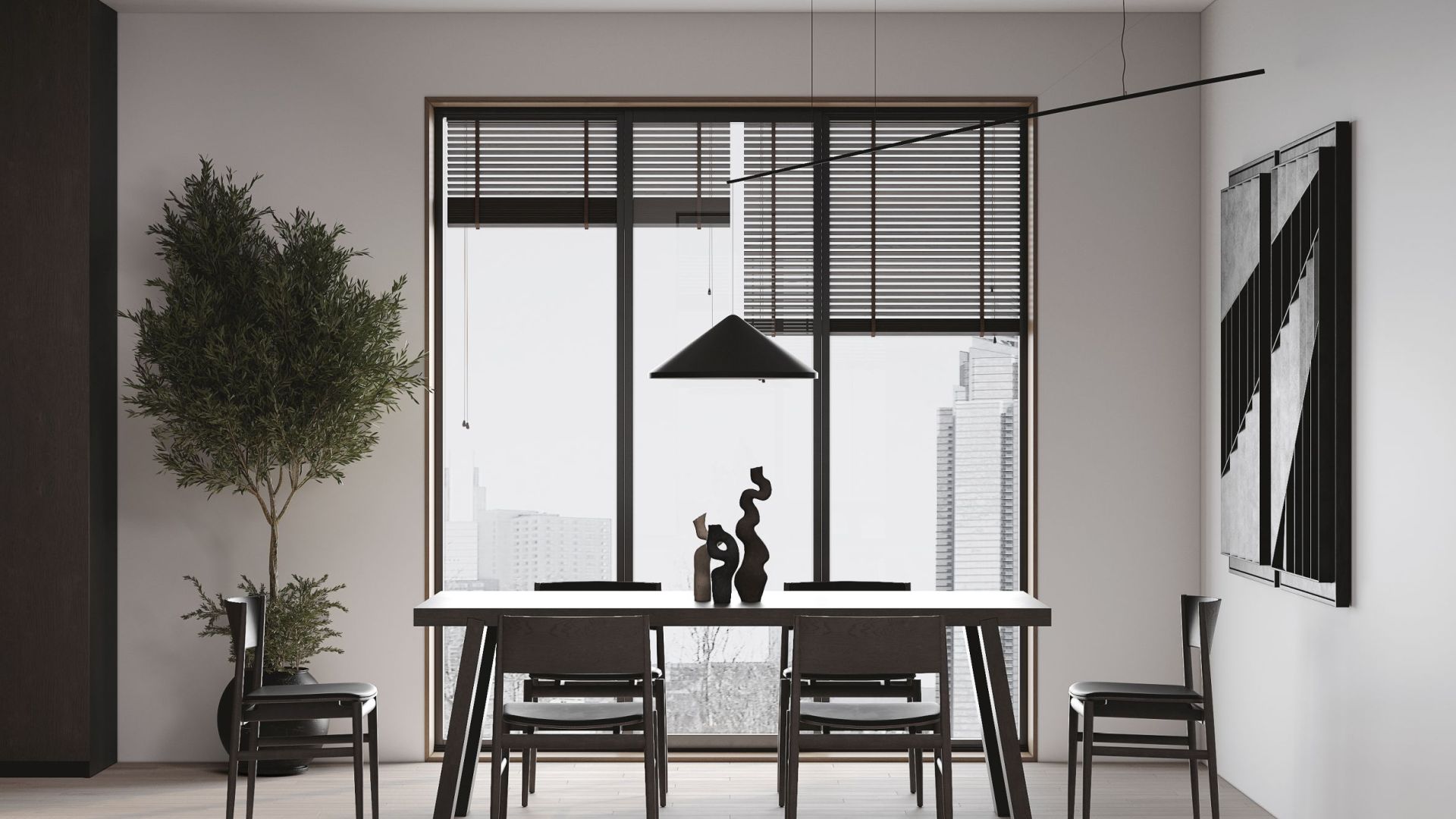 Ostrovčekový digestor Arne Wood Black Matt - Čierna matná - Vizualizácia 4