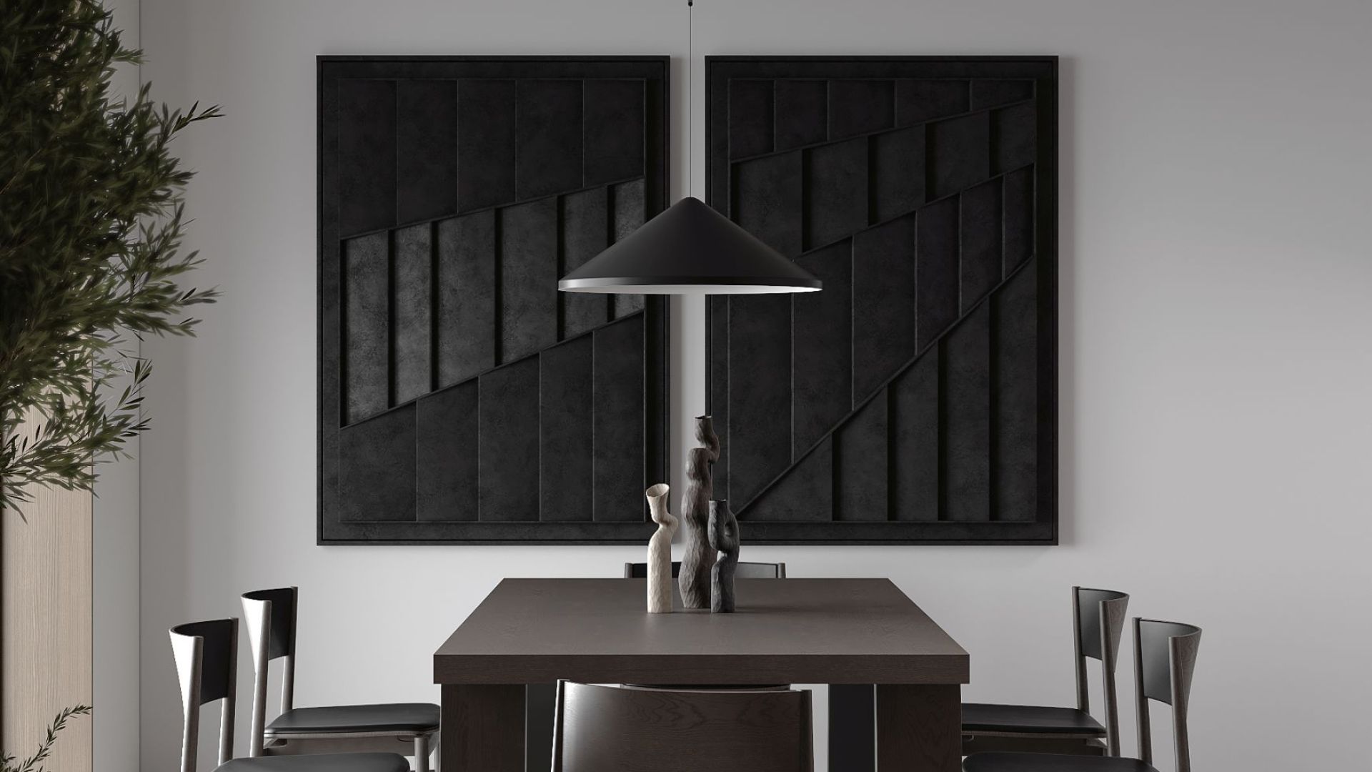 Ostrovčekový digestor Arne Wood Black Matt - Čierna matná - Vizualizácia 6