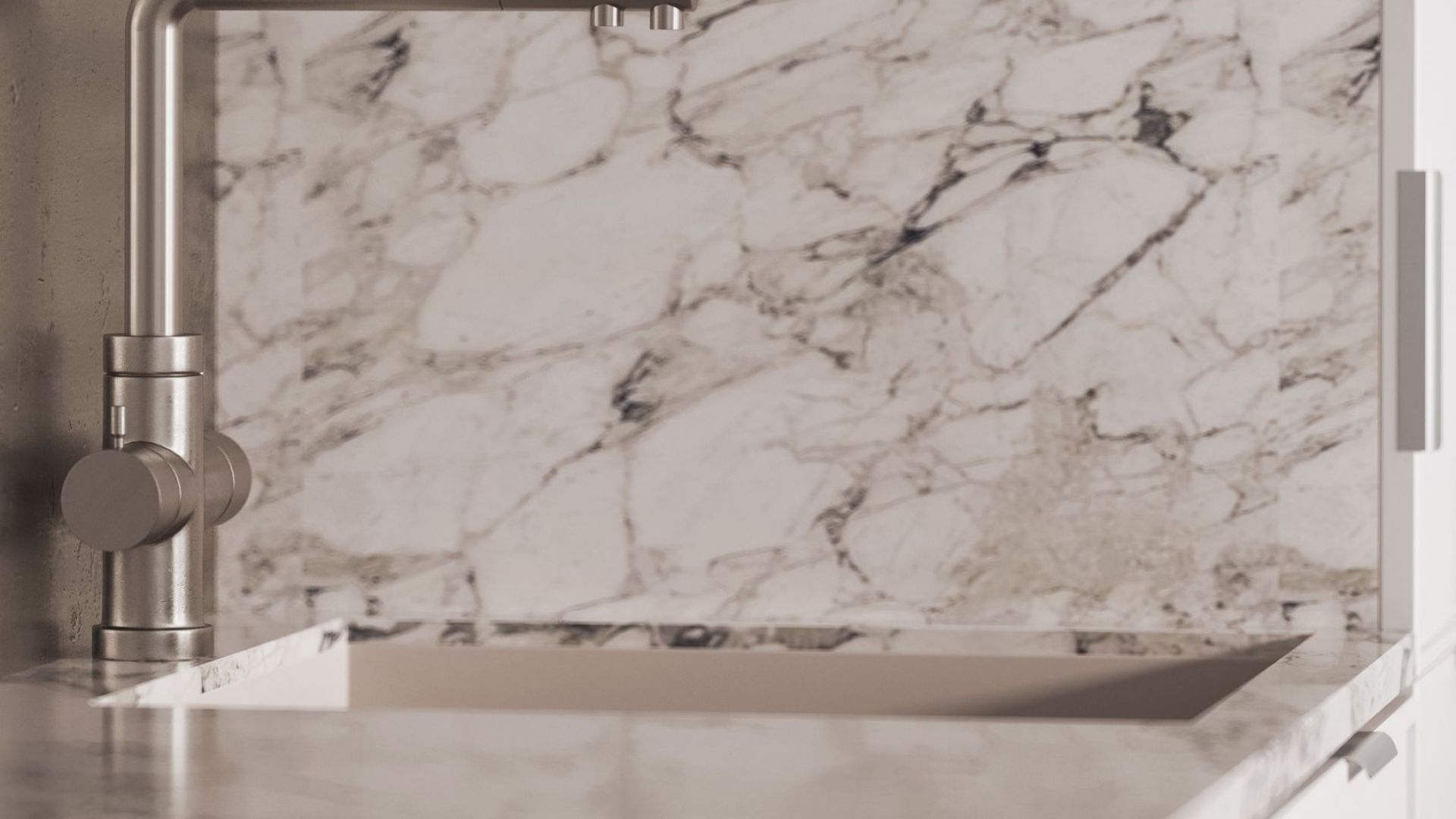 Ostrovčekový digestor Hiro White Matt - Biela matná - Vizualizácia 6