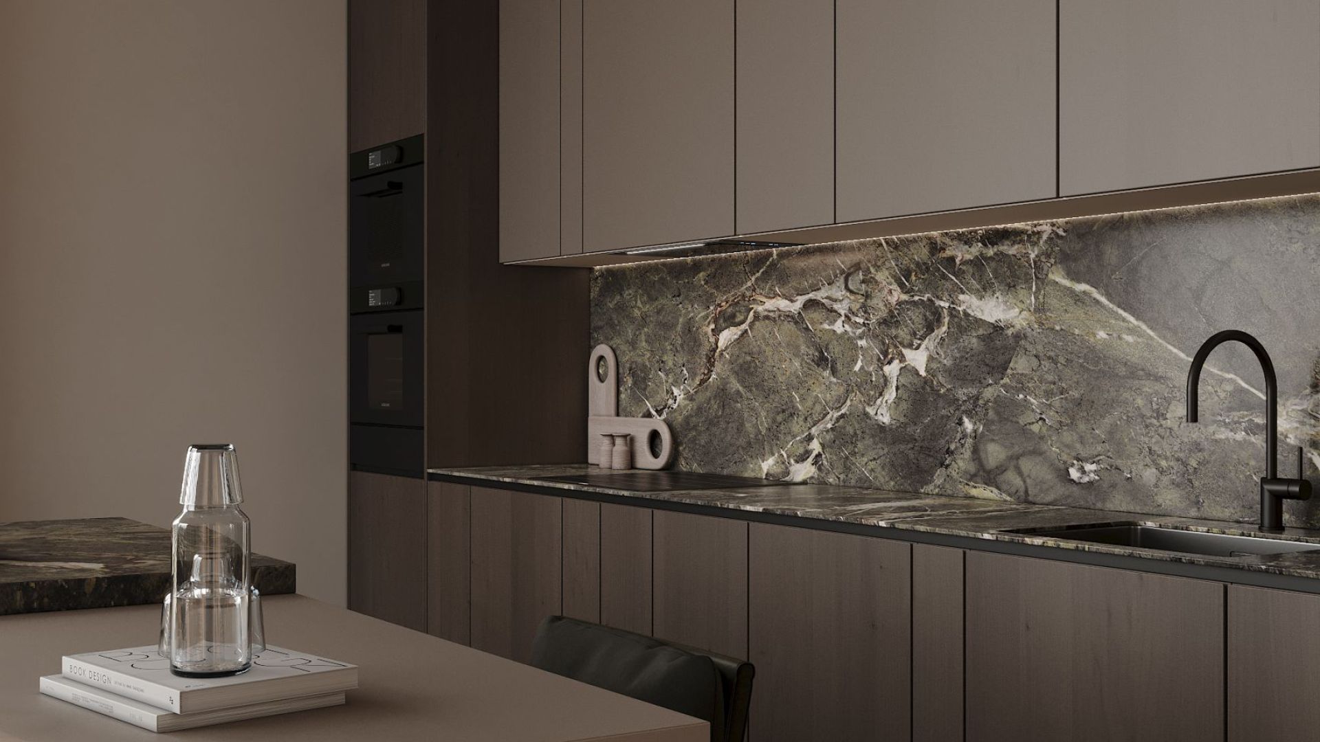 Digestor podskrinkový Micra Black Matt - Čierna matná - Vizualizácia