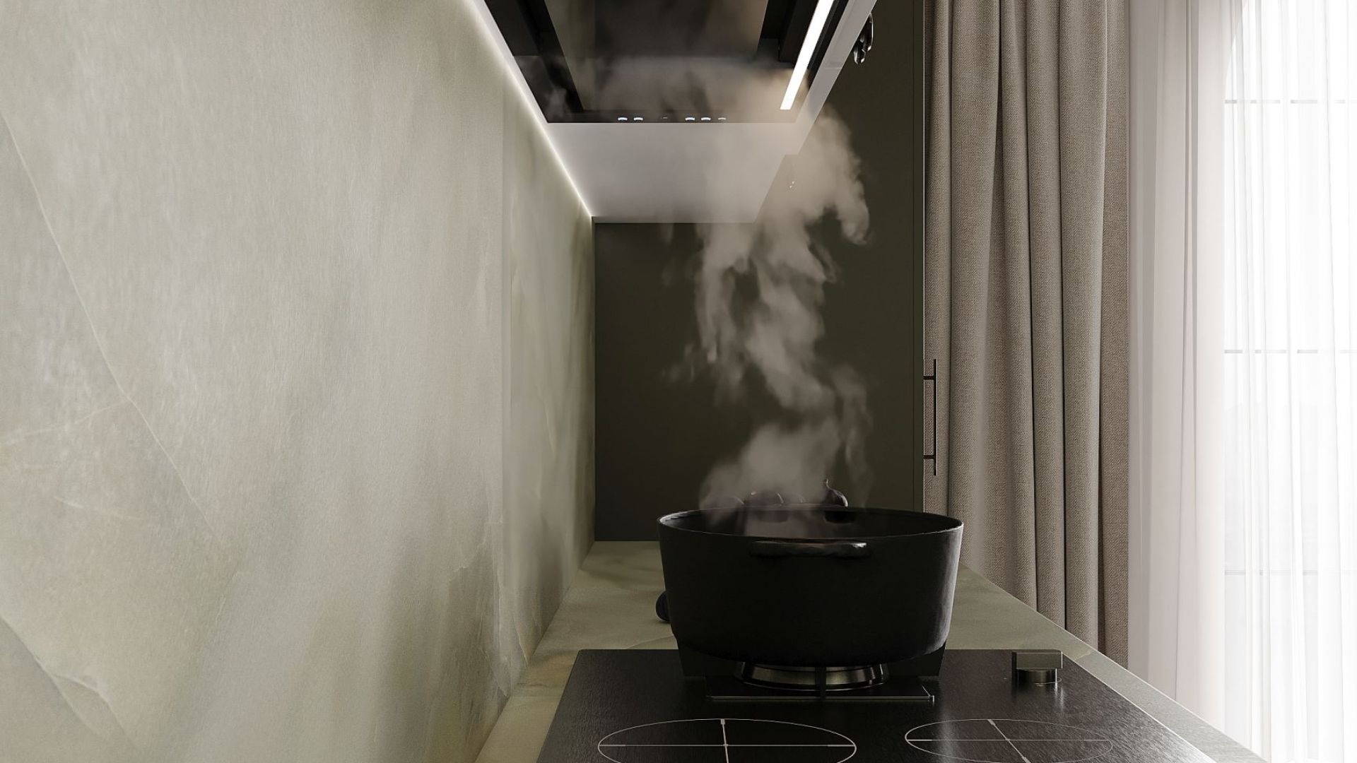 Digestor podskrinkový Micra Black Matt 120 cm - Čierna matná - Vizualizácia 2