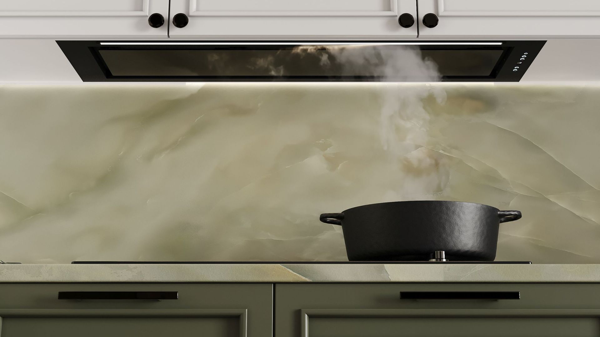 Digestor podskrinkový Micra Black Matt 120 cm - Čierna matná - Vizualizácia 8