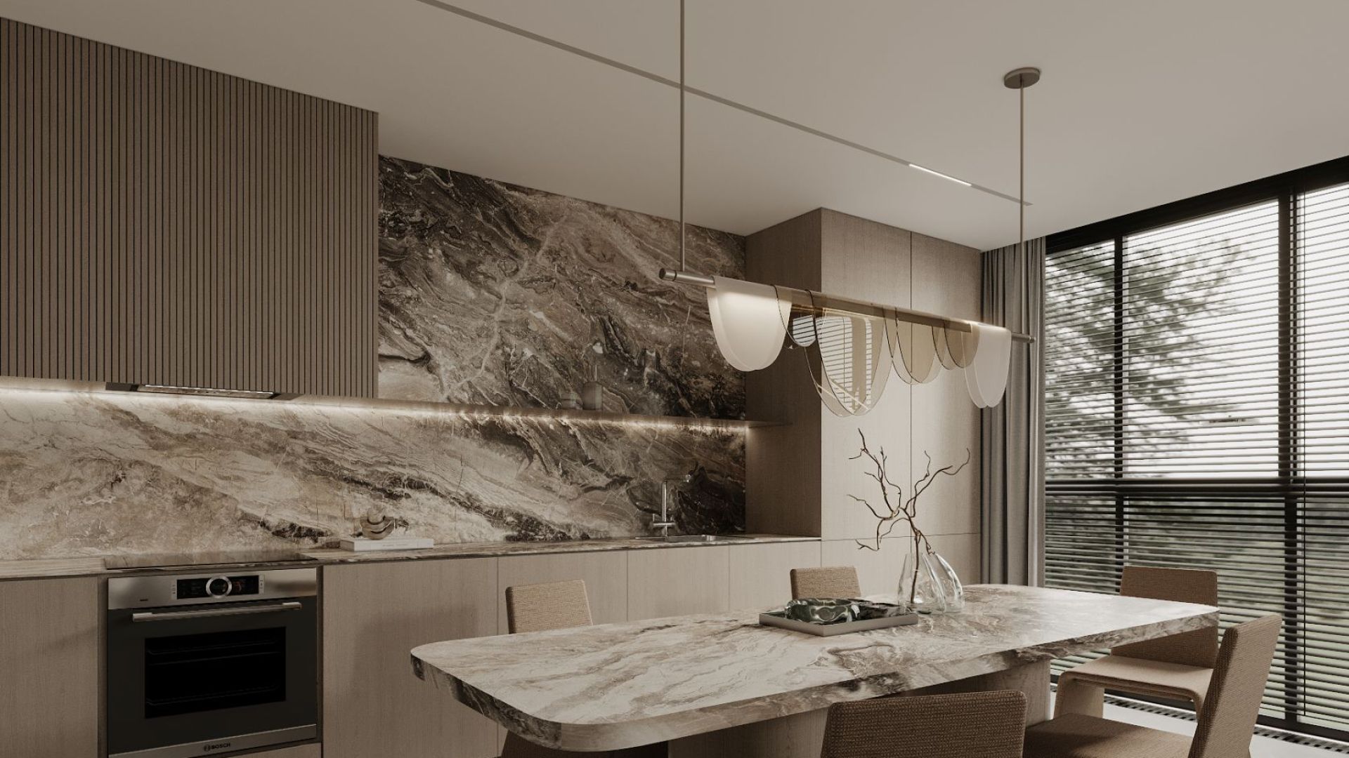 Digestor podskrinkový Micra Black Gesture Control - Inox čierny - Vizualizácia