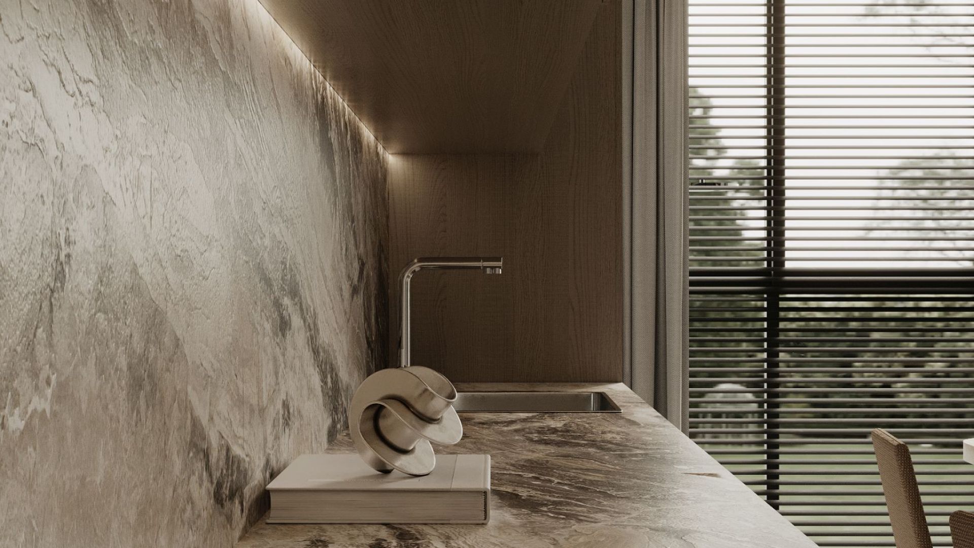 Digestor podskrinkový Micra Black Gesture Control - Inox čierny - Vizualizácia 7