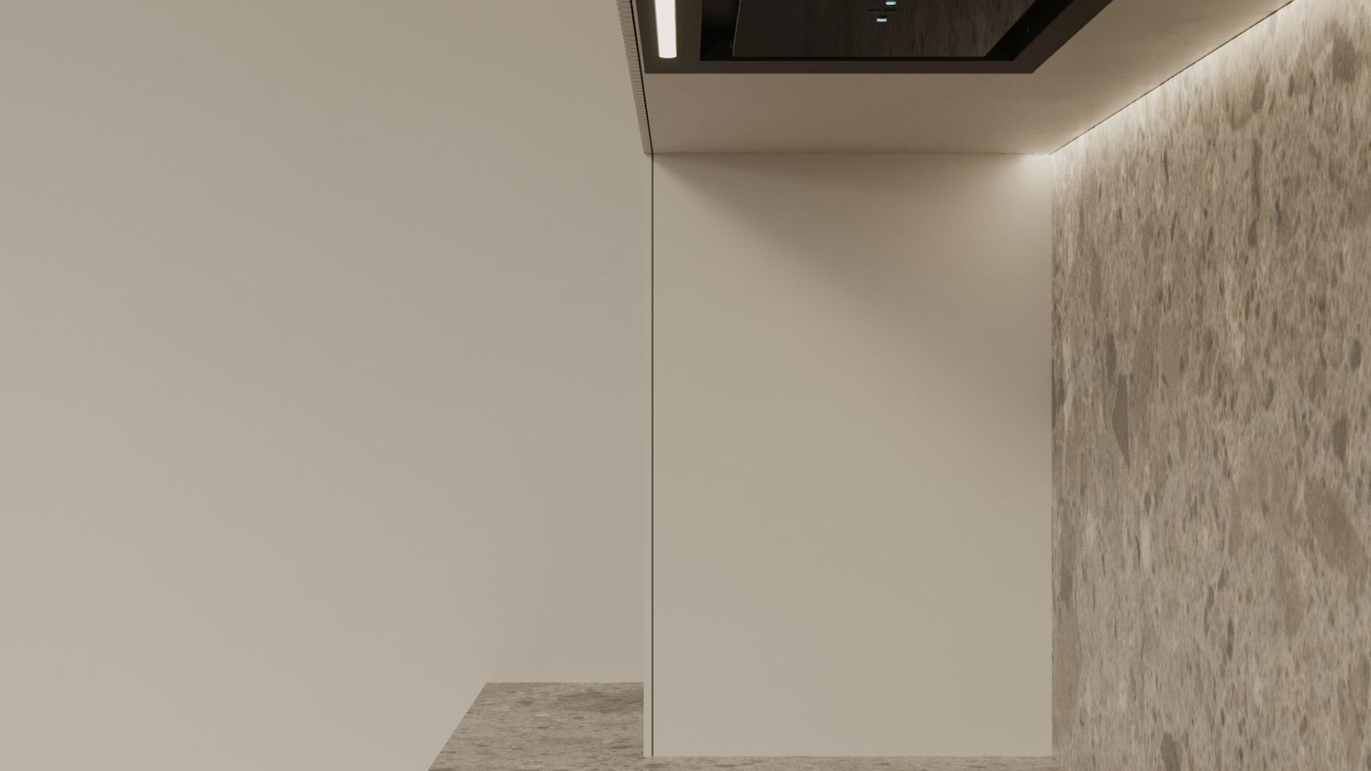 Digestor podskrinkový Micra Black Matt Gesture Control - Čierna matná - Vizualizácia 3