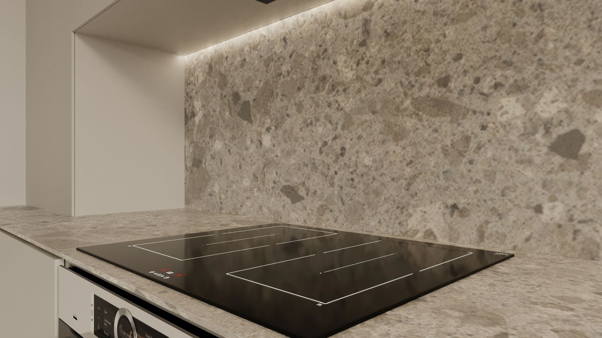 Digestor podskrinkový Micra Black Matt Gesture Control - Čierna matná - Vizualizácia 8