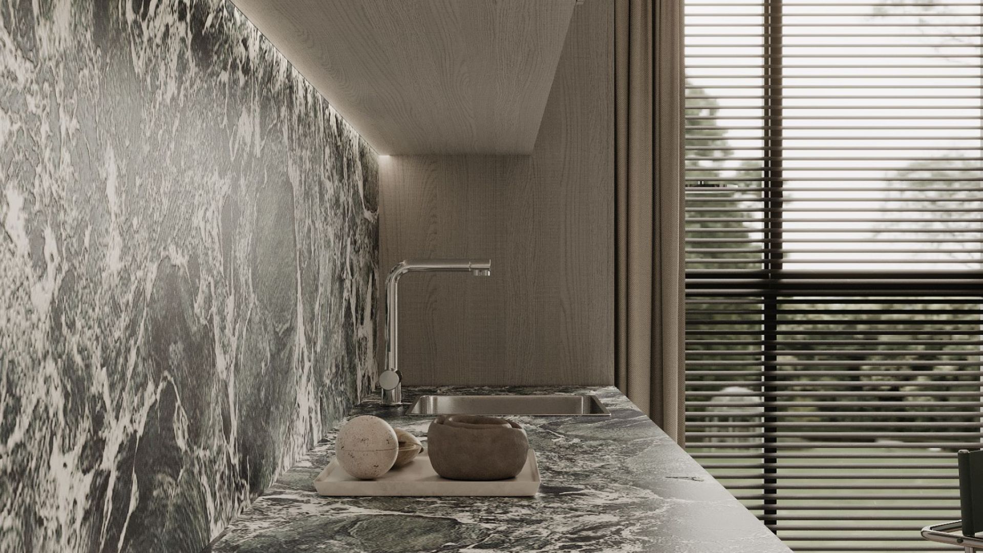 Digestor podskrinkový Micra White Matt Gesture Control - Biela matná - Vizualizácia 3