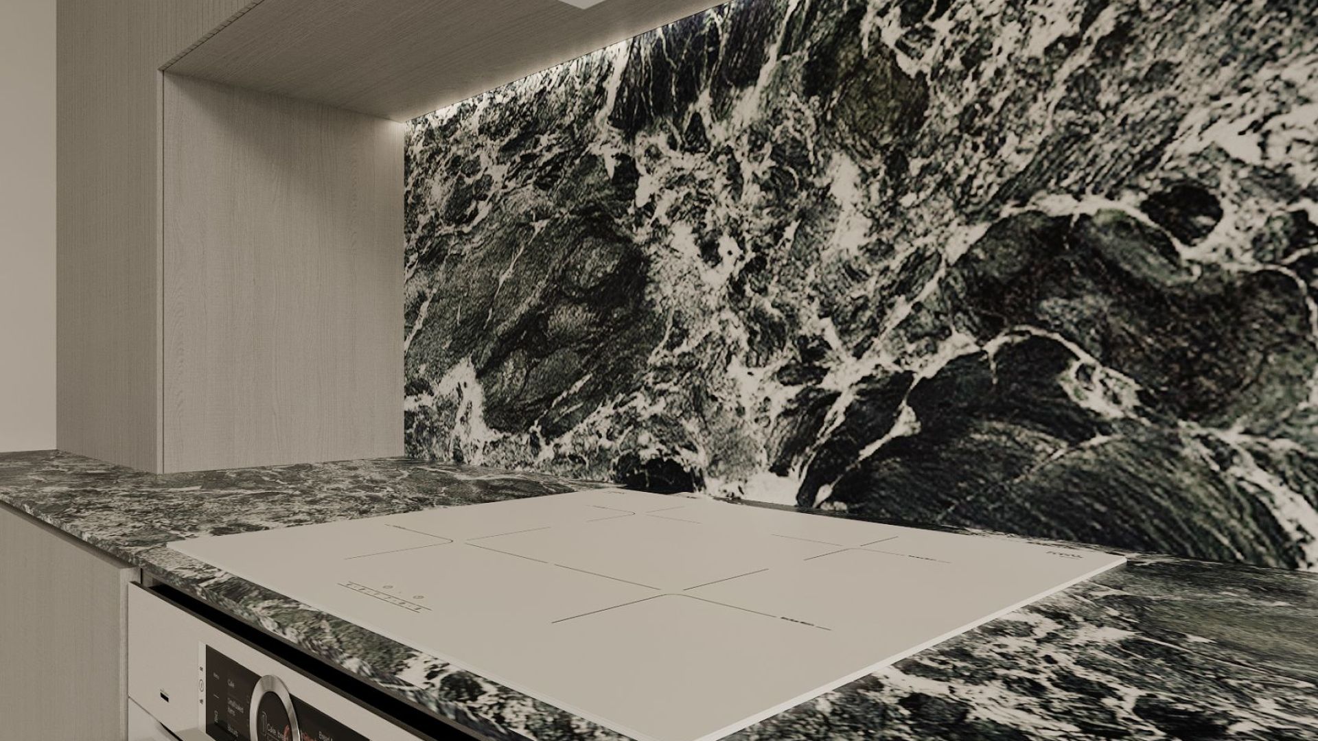 Digestor podskrinkový Micra White Matt Gesture Control - Biela matná - Vizualizácia 6