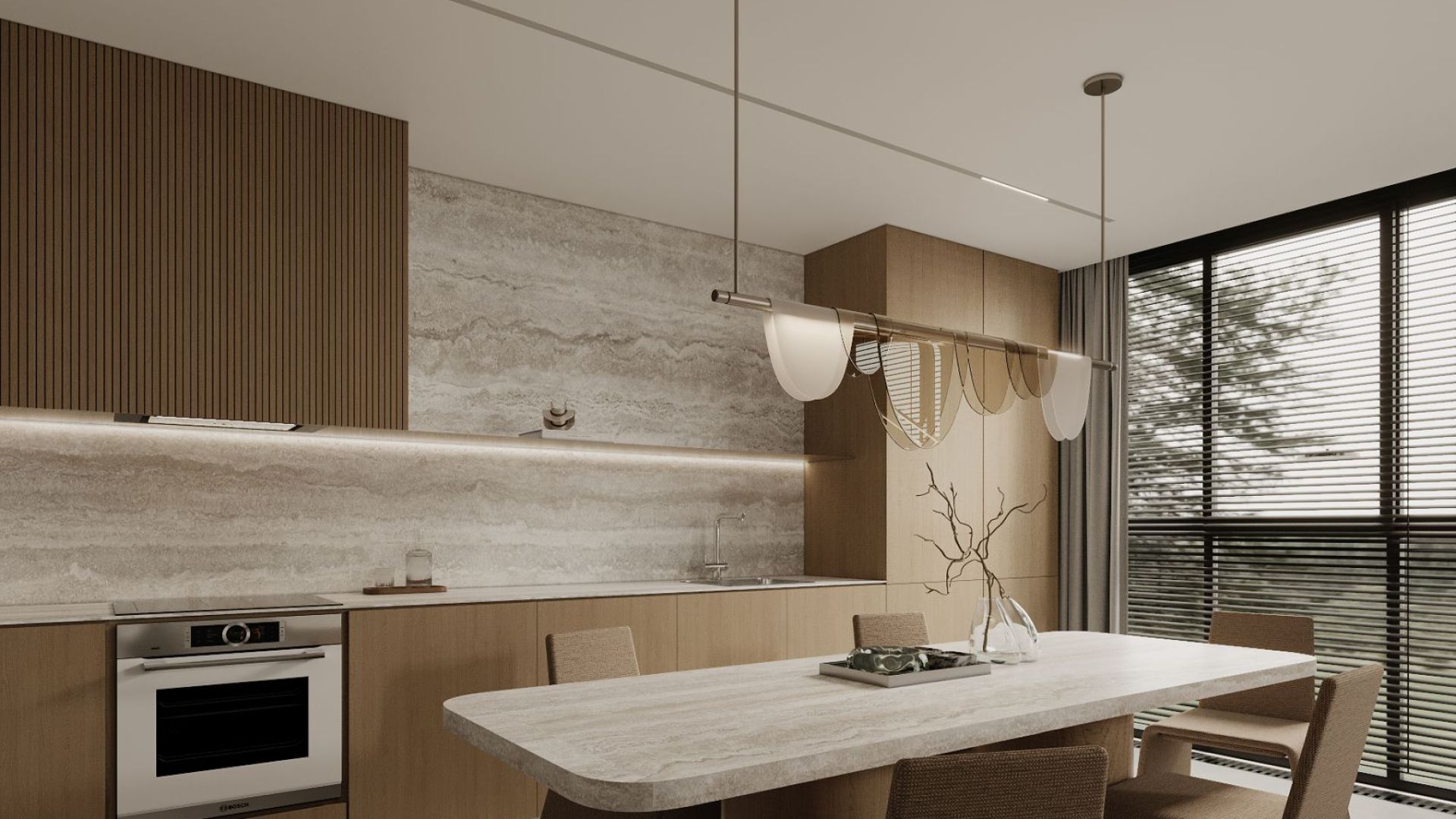 Digestor podskrinkový Micra White Gesture Control - Inox biely - Vizualizácia