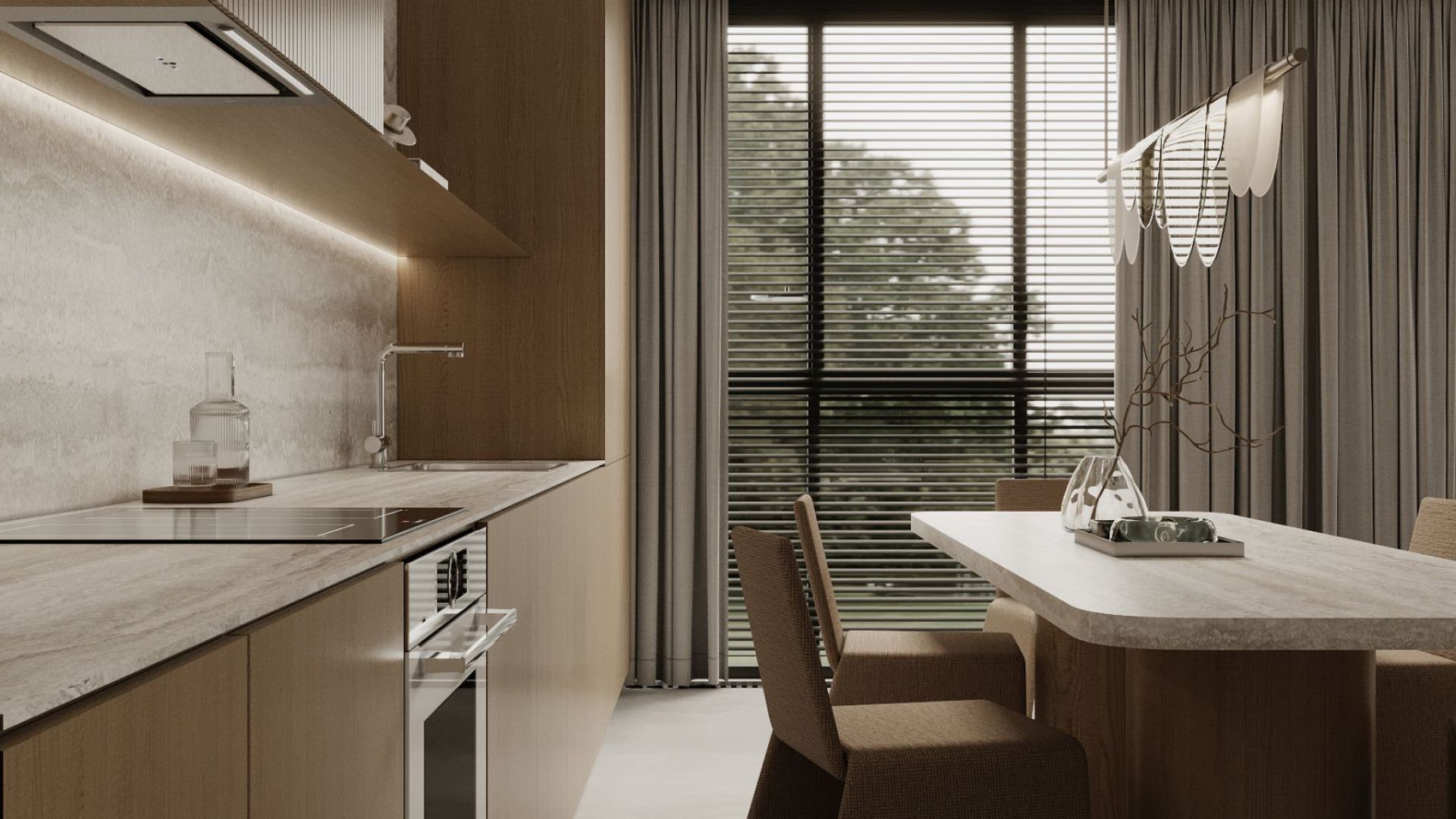 Digestor podskrinkový Micra White Gesture Control - Inox biely - Vizualizácia 7