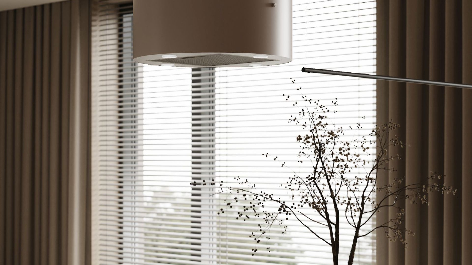 Ostrovčekový digestor Cylindro Eco 4LED Kashmir - Kashmir - Vizualizácia 2