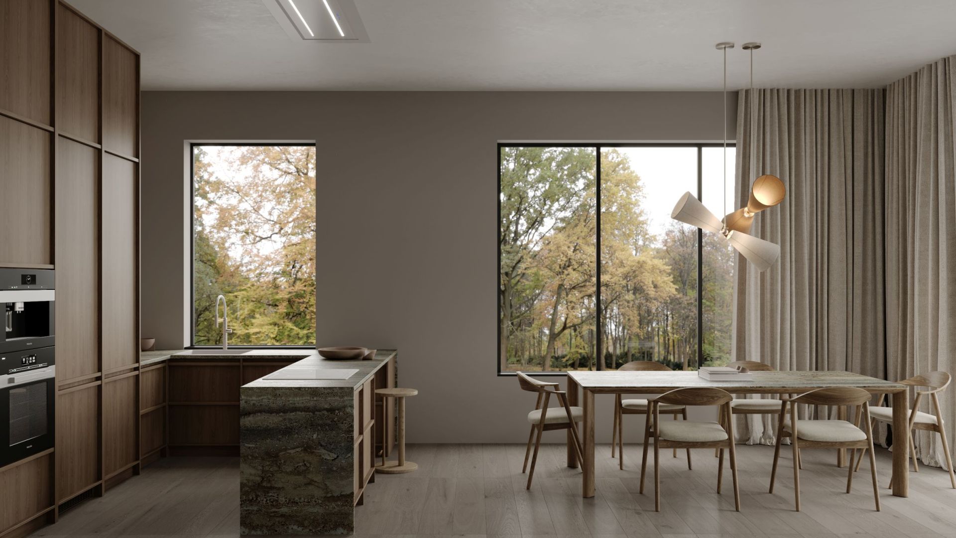 Stropný digestor Grand Super Slim White - Biely - Vizualizácia 4