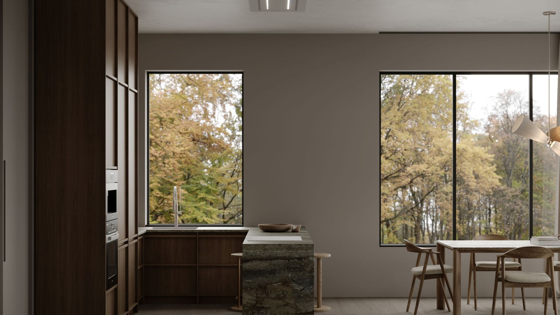 Stropný digestor Grand Super Slim White - Biely - Vizualizácia 8