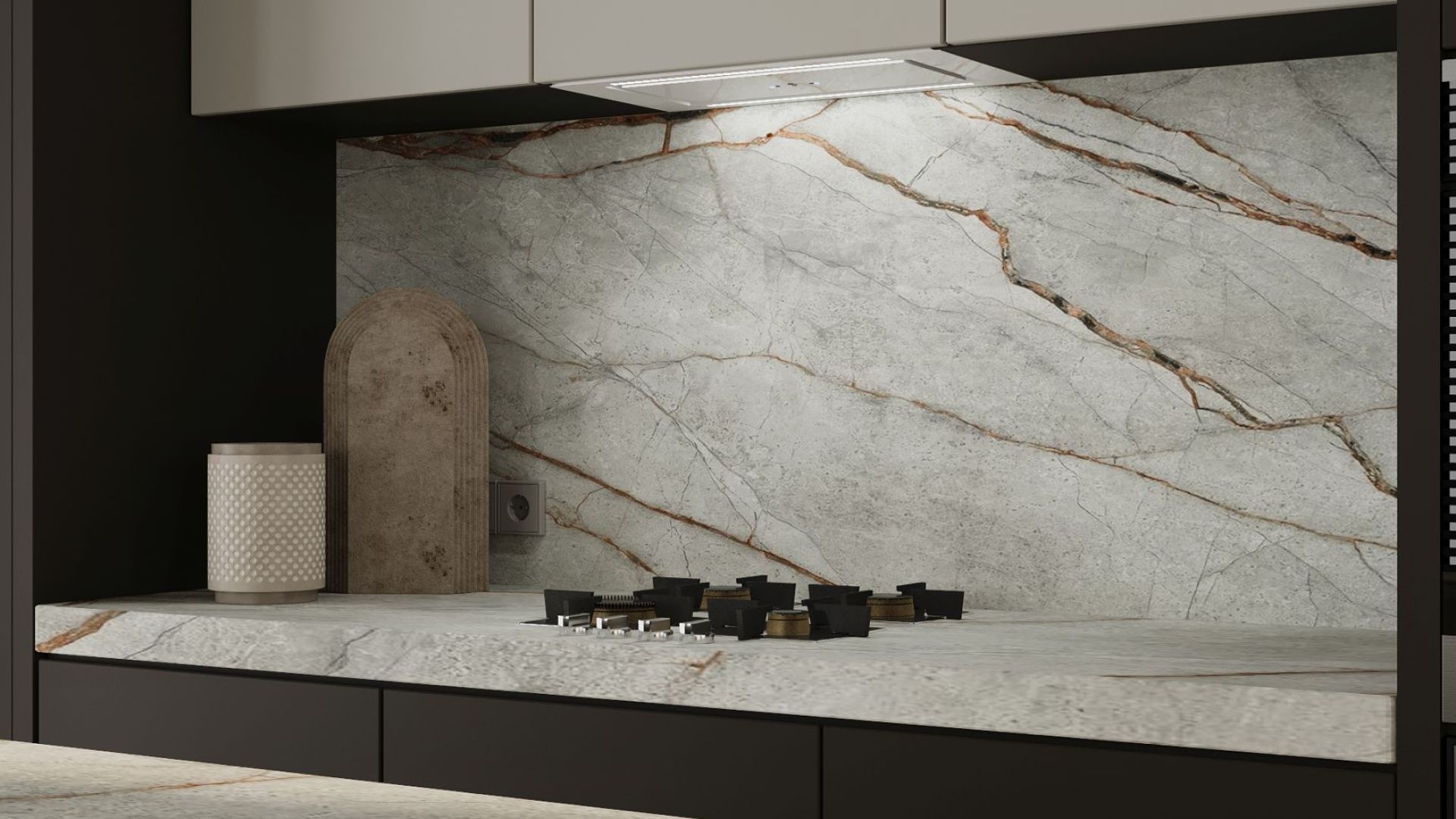 Digestor podskrinkový Lando Glass 2STRIPS White Gesture Control - Biely - Vizualizácia 8