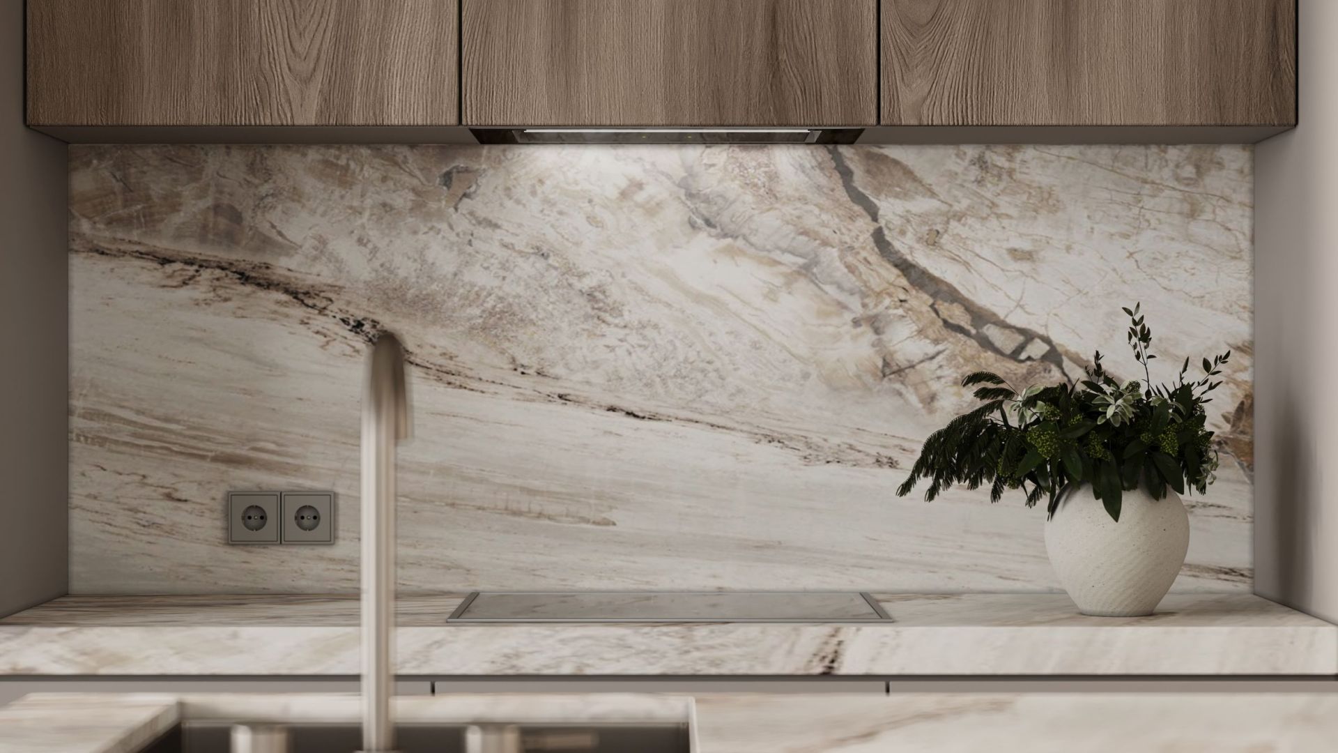 Digestor podskrinkový Lando Glass Black Gesture Control - Čierna - Vizualizácia 4