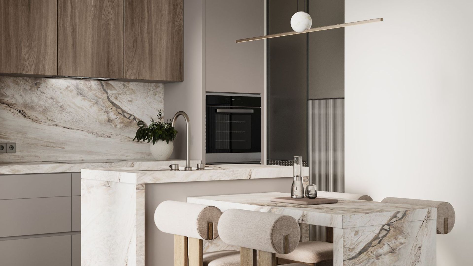 Digestor podskrinkový Lando Glass Black Gesture Control - Čierna - Vizualizácia 5